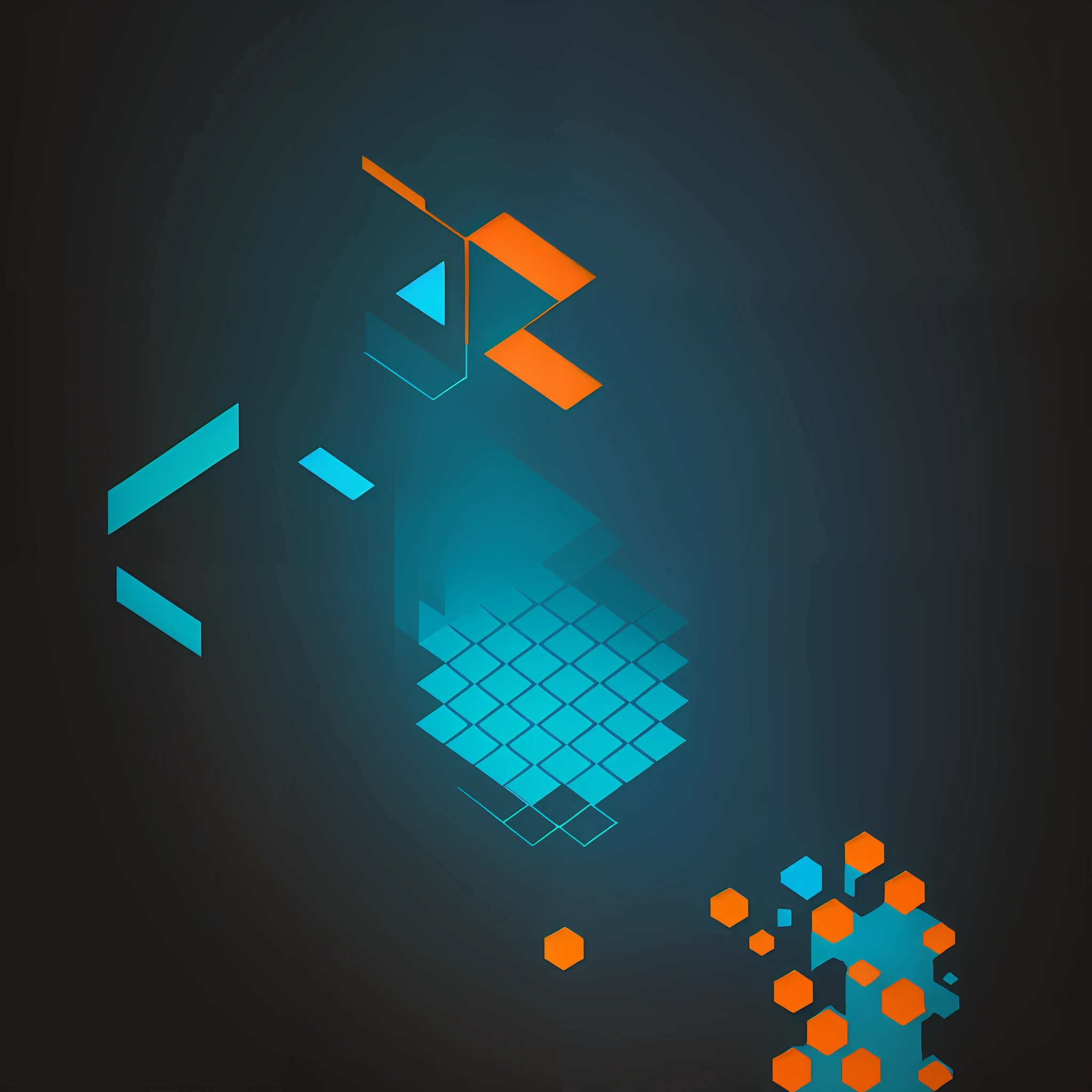 a close up of a blue background with a white arrow and a red arrow, cyan and orange, icon pattern, in a shapes background, thick squares and large arrows, reddit vexillology, cyan and orange palette. vivid, made in adobe illustrator, triangles in background, teal orange, orange and turquoise, iconography background, simple background --auto --s2