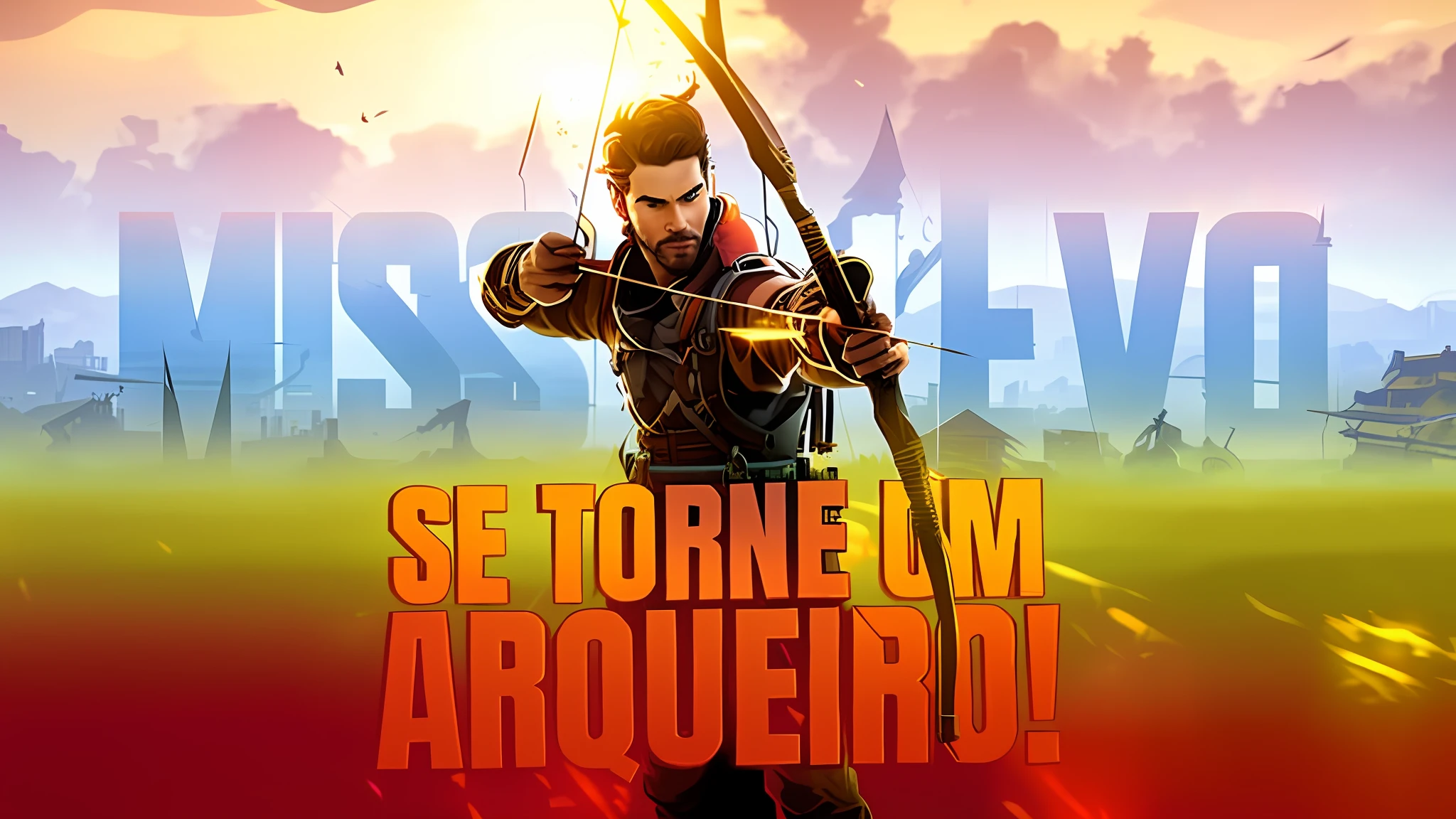 a man holding a bow and arrow in a field with a canadian flag, neosvr!!!, assasin, fornite, apex legends, mmo, ark survival, fps game, aloy, youtuber, crossbow, [ red dead ], ark survival evolved, mateus 9 5, fps, otl archer, in style of apex legends, fortnite