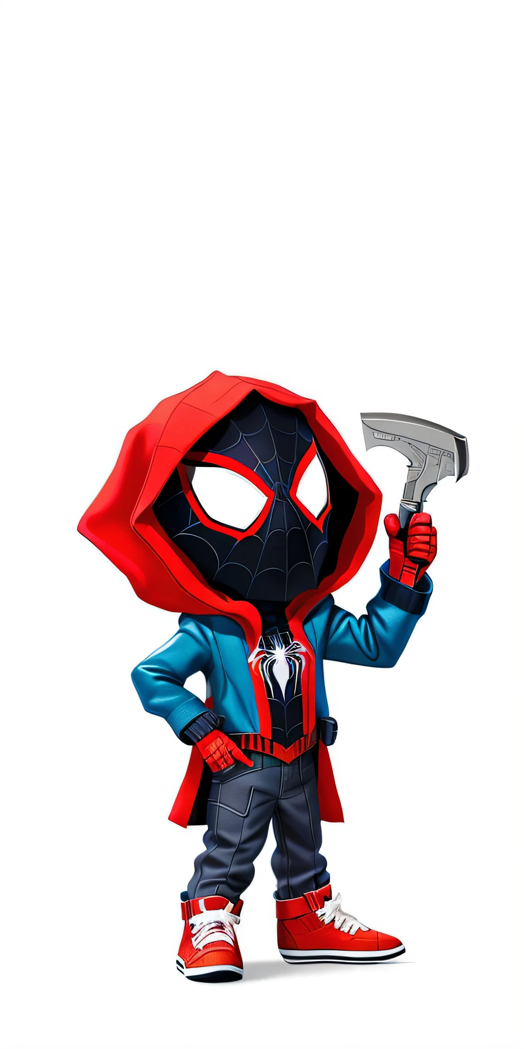 spider - man with a spider - man mask and a spider - man knife, spider - verse art style, miles morales!!!, miles morales, into the spider verse, into the spiderverse, spiderverse, peter parker, peter parker as spiderman, futuristic style spiderman, spiderman, spider-man, spider - man, jesse pinkman as spider-man, spiderman!!