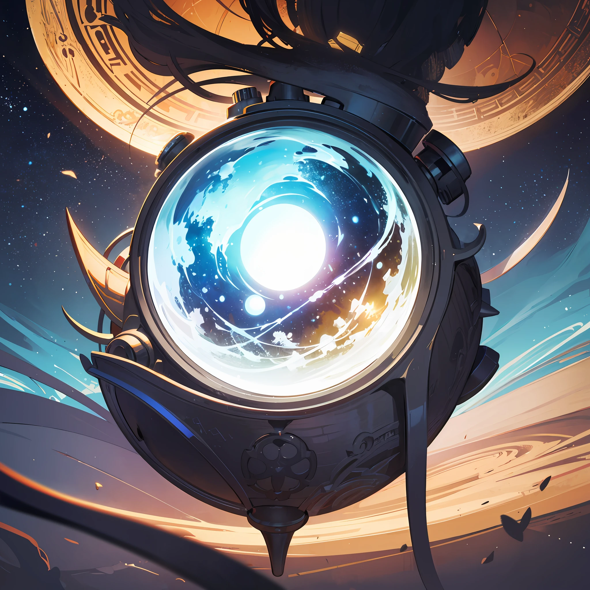 Create an intriguing and contrasting depiction of a life sphere. This sphere symbolizes life in a unique way. The surface of the sphere appears transparent, revealing a bright white light within. This white light represents brightness, hope, and goodness in life. However, upon closer inspection, we also see darkness enveloping a portion of the sphere, creating an intriguing contrast. The darkness represents challenges, difficulties, or unknown aspects of life.
Provide intricate details to the bright white light, with dazzling gleams and reflections. Additionally, depict the darkness surrounding a portion of the sphere with a sense of mystery and intensity. Give the sphere a sense of depth, making it appear as a three-dimensional object radiating energy.
This artwork can reflect the journey of life, with the contrast between brightness and challenges within it. The life sphere should depict the complexity and diversity of life itself, inviting observers to contemplate the meaning and journey of life.