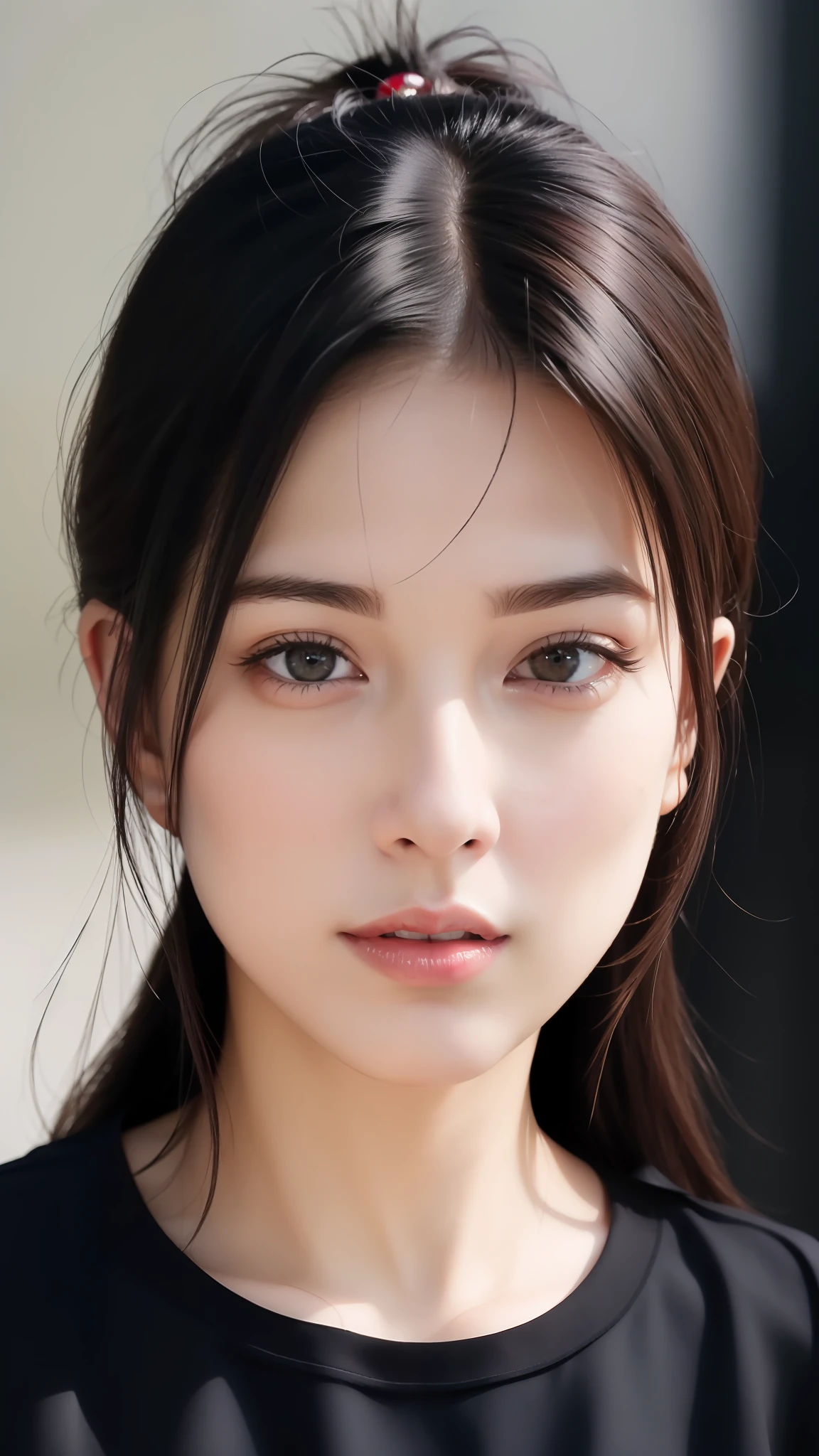 (8k, best quality, masterpiece:1.2),(realistic, photo-realistic:1.37),ultra-detailed,beautiful devil,upper body,face the front,looking at viewer,wearing black,