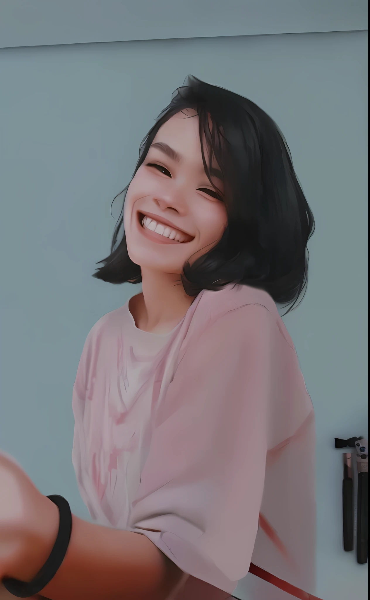 Insert off-white elements through the image and turn into a drawing