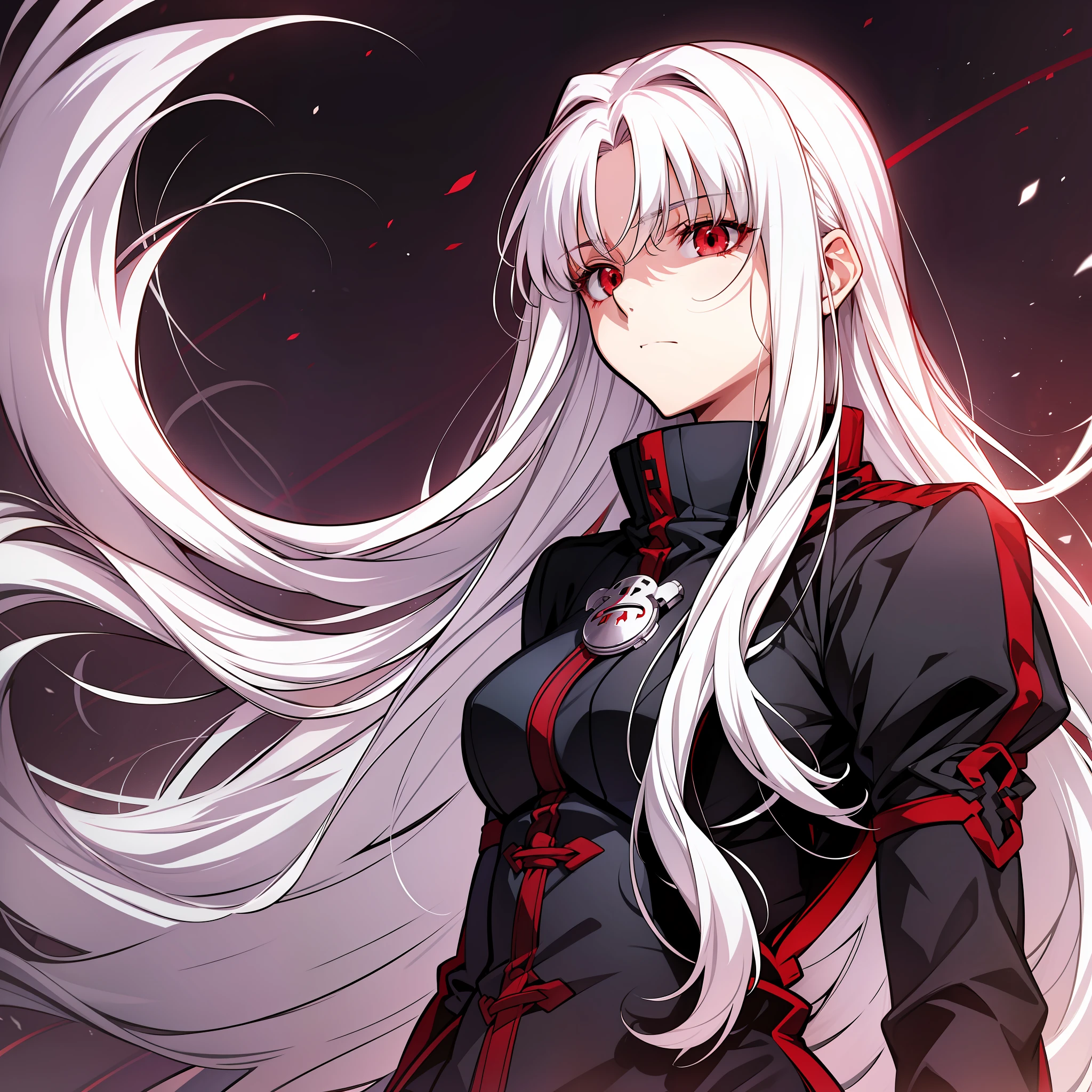 solo, ((long white hair)), ((red eyes)), (expressionless), (homunculus), ((high quality)), (extremely detailed), fate stay night, inspired by takeuchi takahasi
