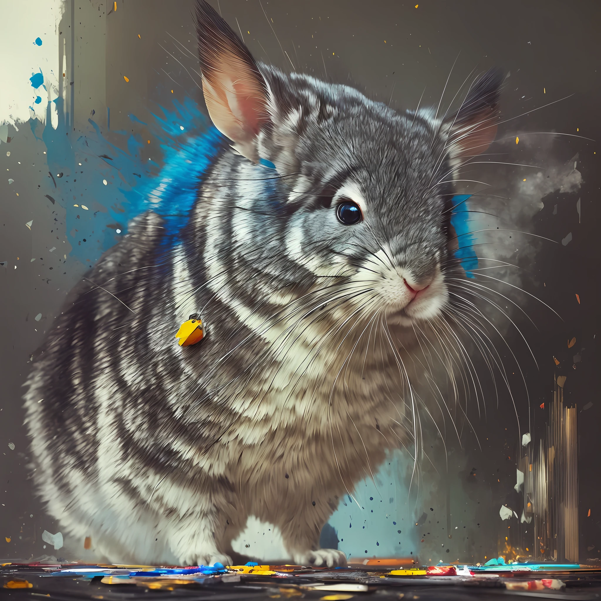 (saturation), full body, walking pose, slow motion, funny happy very cute little Chinchilla lanigera, jumping, playing, moving, Alessandro Casagrande, Greg Rutkowski, Sally Mann, concept art, 4k), (colorful), (high sharpness ), ((detailed pupils)), blue eyes, ((painting:1.1)), (digital painting:1.1), detailed face and eyes, Masterpiece, best quality, highly detailed photo:1, 8k, detailed face, photorealistic, By Jeremy Mann, Sandra Chevrier, Maciej Kuchara --auto --s2