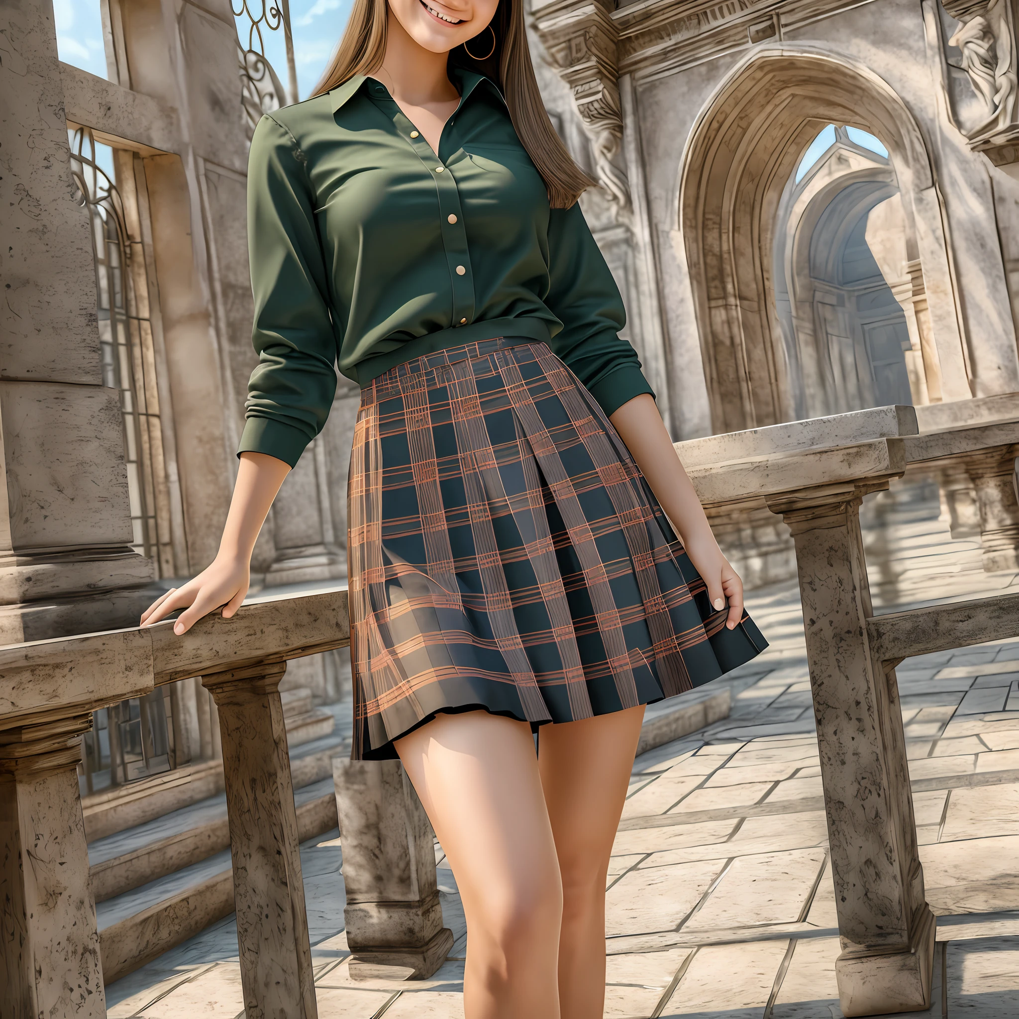 (masterpiece), best quality, realistic, ultra-detailed CG, 8k HDR wallpaper, portrait of a beautiful 23-year-old Hungarian girl named Bobungda Tuni, wearing a skirt, full-body pose, eye-catching smile on her face, isolated from the background, alone, single image --auto --s2