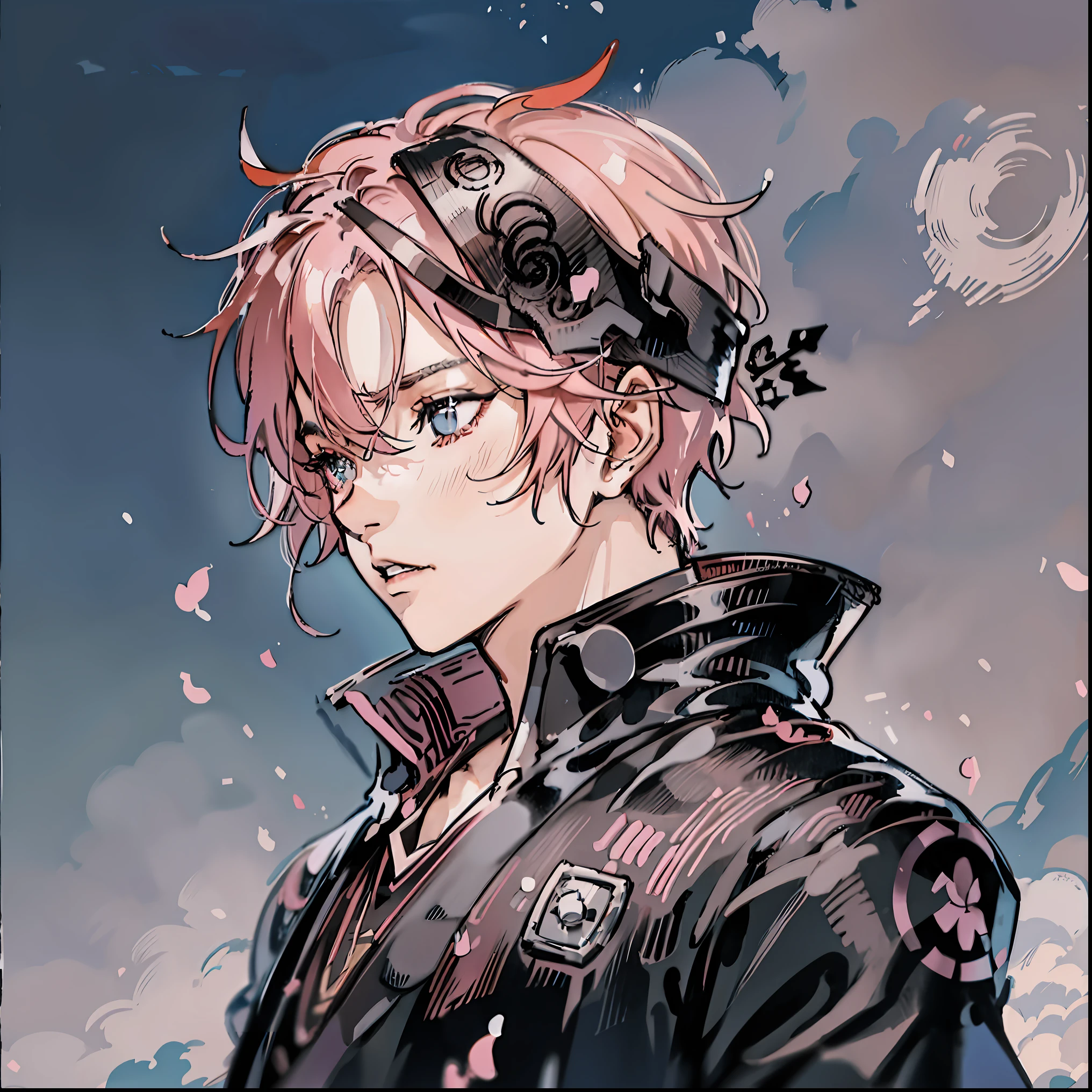 anime - style image of a man with pink hair and goggles, handsome guy in demon slayer art, demon slayer rui fanart, best anime 4k konachan wallpaper, zerochan art, highly detailed exquisite fanart, seinen manga portrait, young anime man, shigenori soejima illustration, 4 k manga wallpaper, anime boy, zerochan, detailed anime character art
