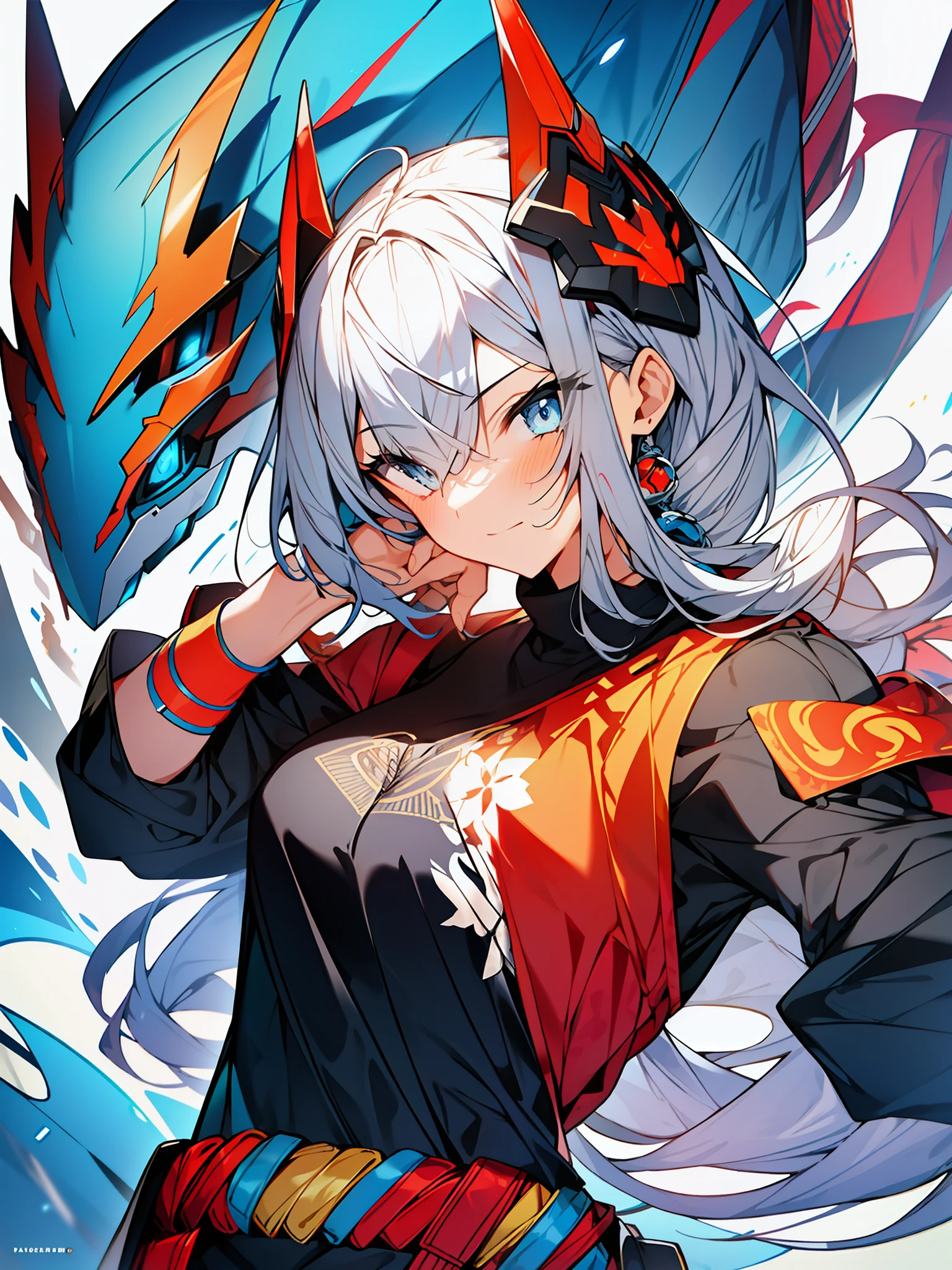 3girls, excellent lighting, sidelighting, (curvy: 1.2), vhsKeeper, background, mixed-language_text, Japanese graffiti letters, GUILTY GEAR -STRIVE style perfect(flat color: 1.3), (magazine_cover: 1.4), (multicolored_background: 1.3), striped_background, card_background, :: comix style by joe madureira :: , perfect and detailed, ultra detailed shirt with abstract design, with Japanese graffit print on the sides of the dress, image of full-body women fighting alongside you with powerful dragons versus alien creature full of tentacles, with immersive effects, hover effect, background graffiti style tribal tattoo with vibrant colors "ultra HDR" detailed and with focus effect, (masterpiece: 1.2, best quality),(Finely detailed eyes and detailed face with long eyelashes:1.3), in various full-body attack poses, (cute background: 1.2),futuristic costume, super detailed circular metals Clinging to the arms and pants, fantastic paintings