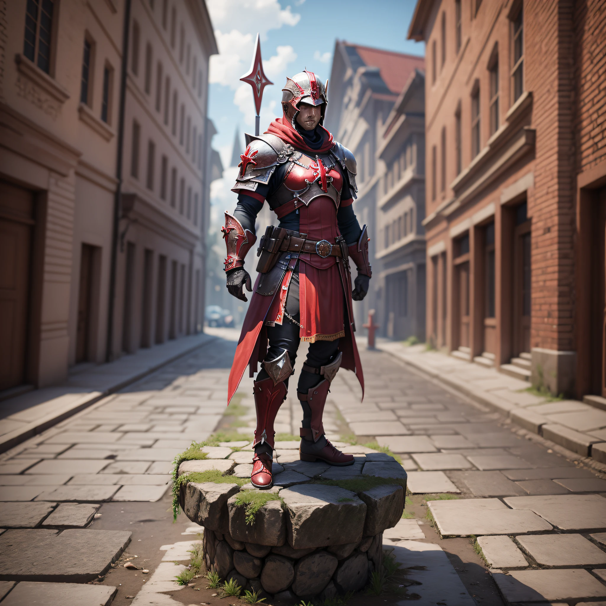 Realistic Red Templar Cross 3D --auto --s2