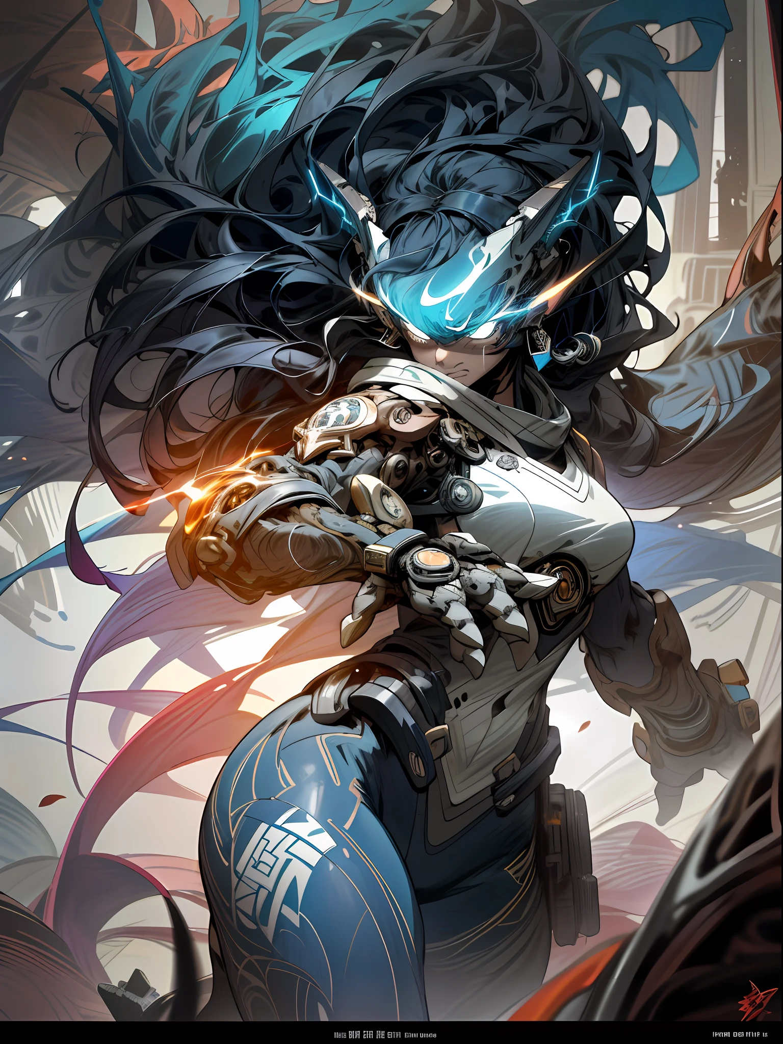 background, mixed-language_text, Japanese graffiti letters, a warrior nulher with long black hair cascading down her back. His eyes are a deep shade of amber, which shine with intensity when he is in battle. She possesses an athletic and slender appearance, with a confident and determined posture. Her skin has a light tan tone, evidencing her strength and endurance, woman fighting with alien creature full of mechanical tentacles, with immersive effects, hover effect, graphite style background with vibrant colors "hdr ultra" detailed and with focus effect, sticker art, freedom, soul, digital illustration, comic style, centered, approaching perfection, dynamic, highly detailed, watercolor painting,  artstation, concept art, smooth, sharp focus, illustration, art by carne griffiths and ,alone anime, centered, approaching perfection, drawing style illustrator, anime style, body with futuristic tribal tattoo style designs in dragon shape, serious face and ultra detailed artwork, graffiti style destroyed city scenery with camera focus,