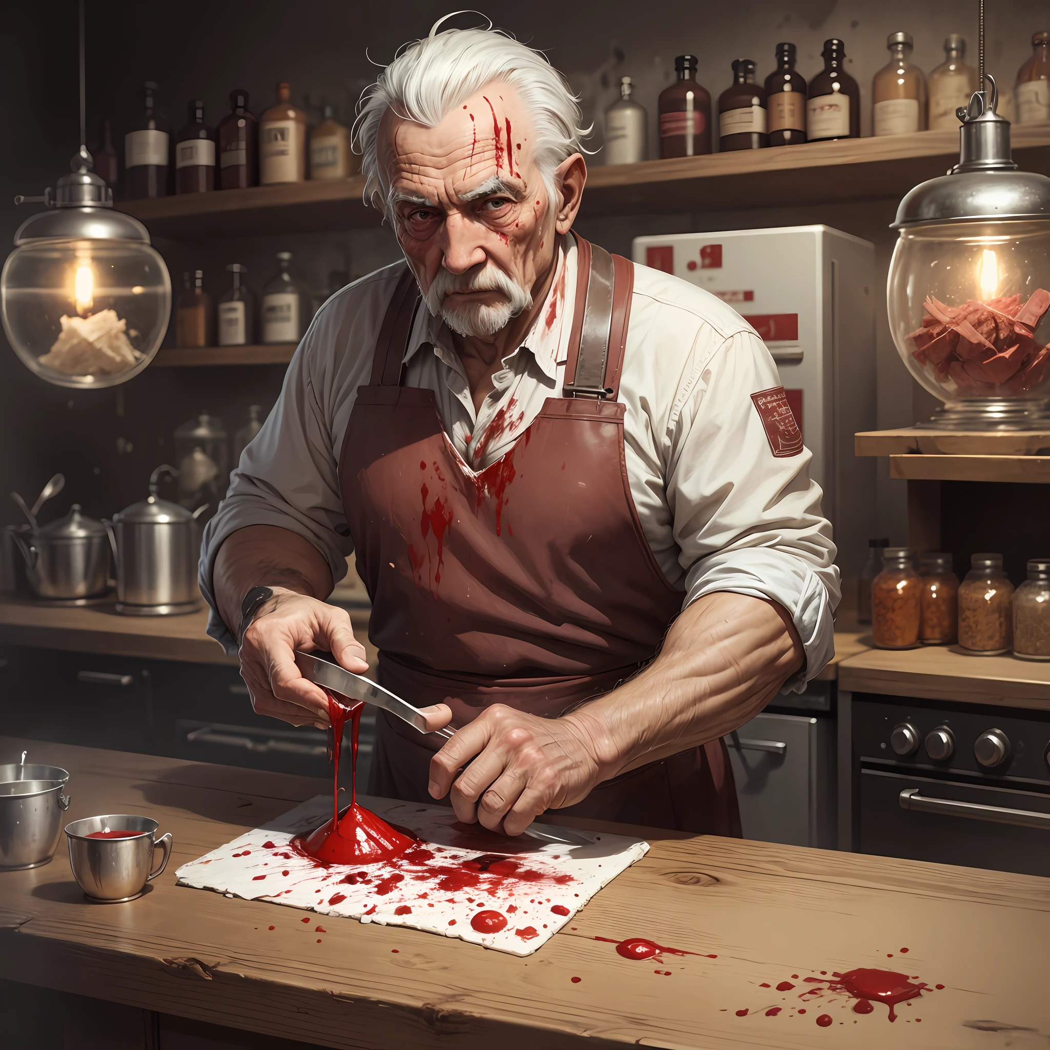 Old man, butcher, blood, realist, butcher --auto --s2