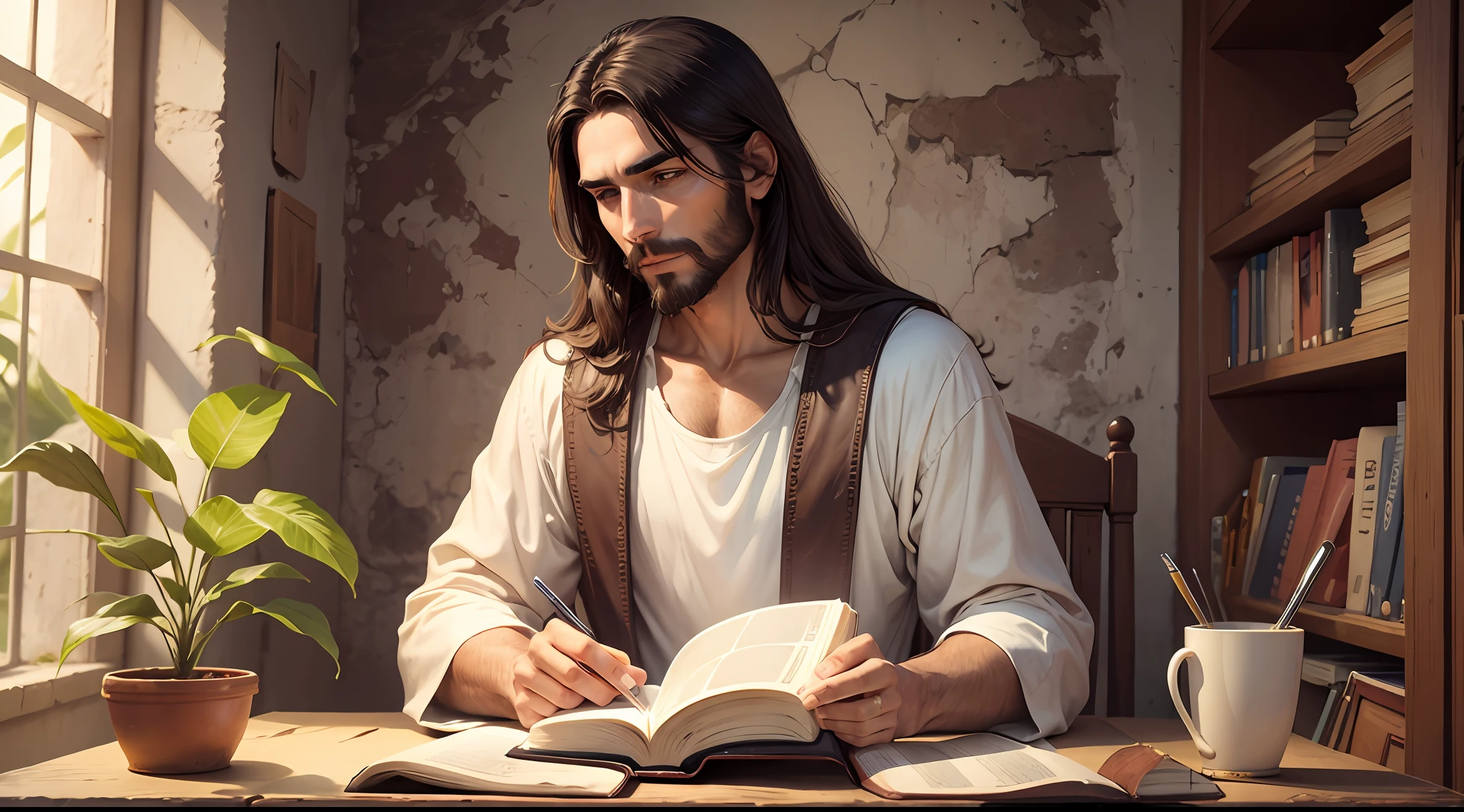 Jesus with a Bible in his hand --auto --s2