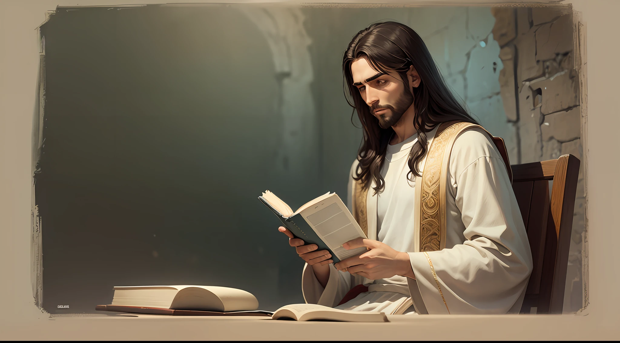 Jesus with a Bible in his hand --auto --s2