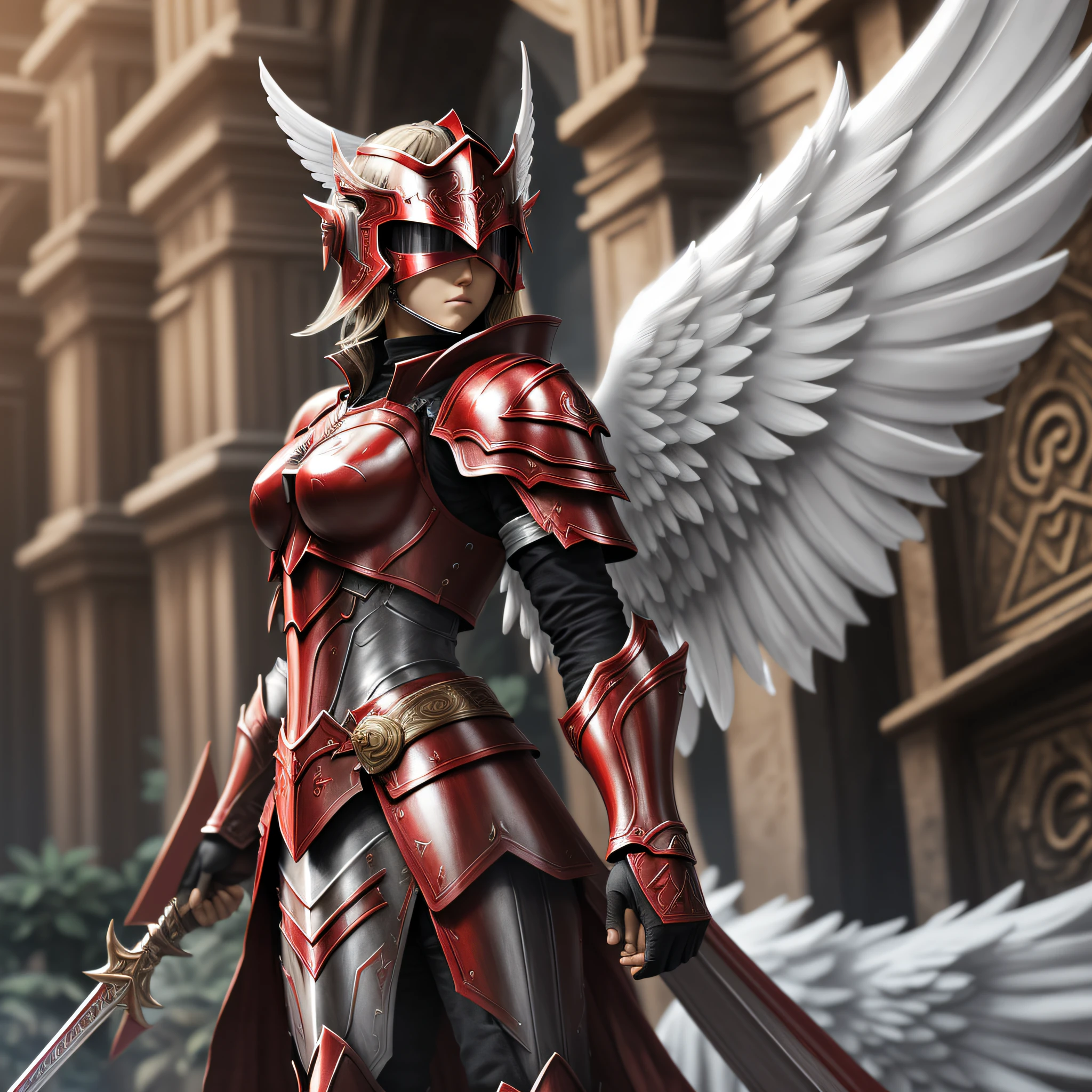 ANGEL TEMPLAR CAPUS RED ARMOR WINGS 3D REALISTIC --auto --s2
