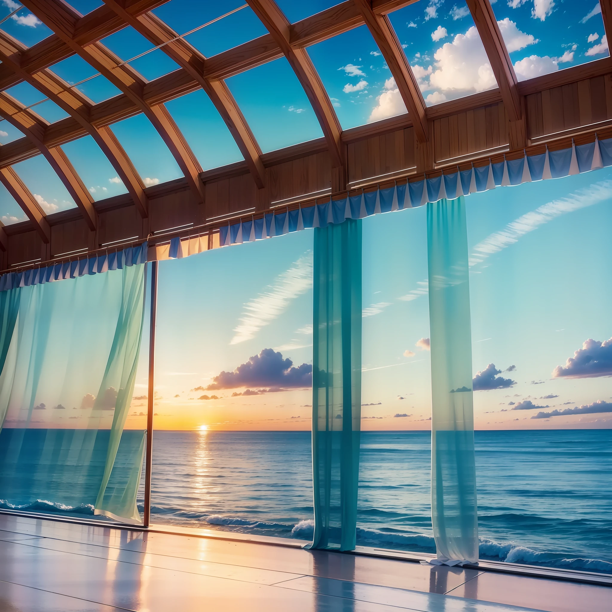Curtain display by the sea --auto --s2