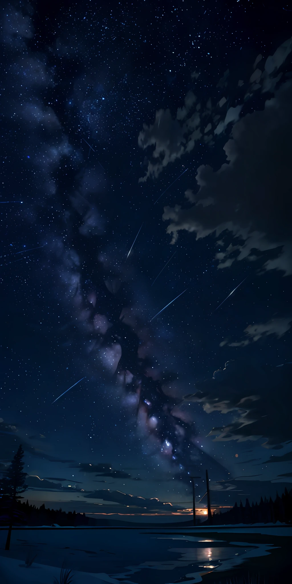 Dark sky with bright stars