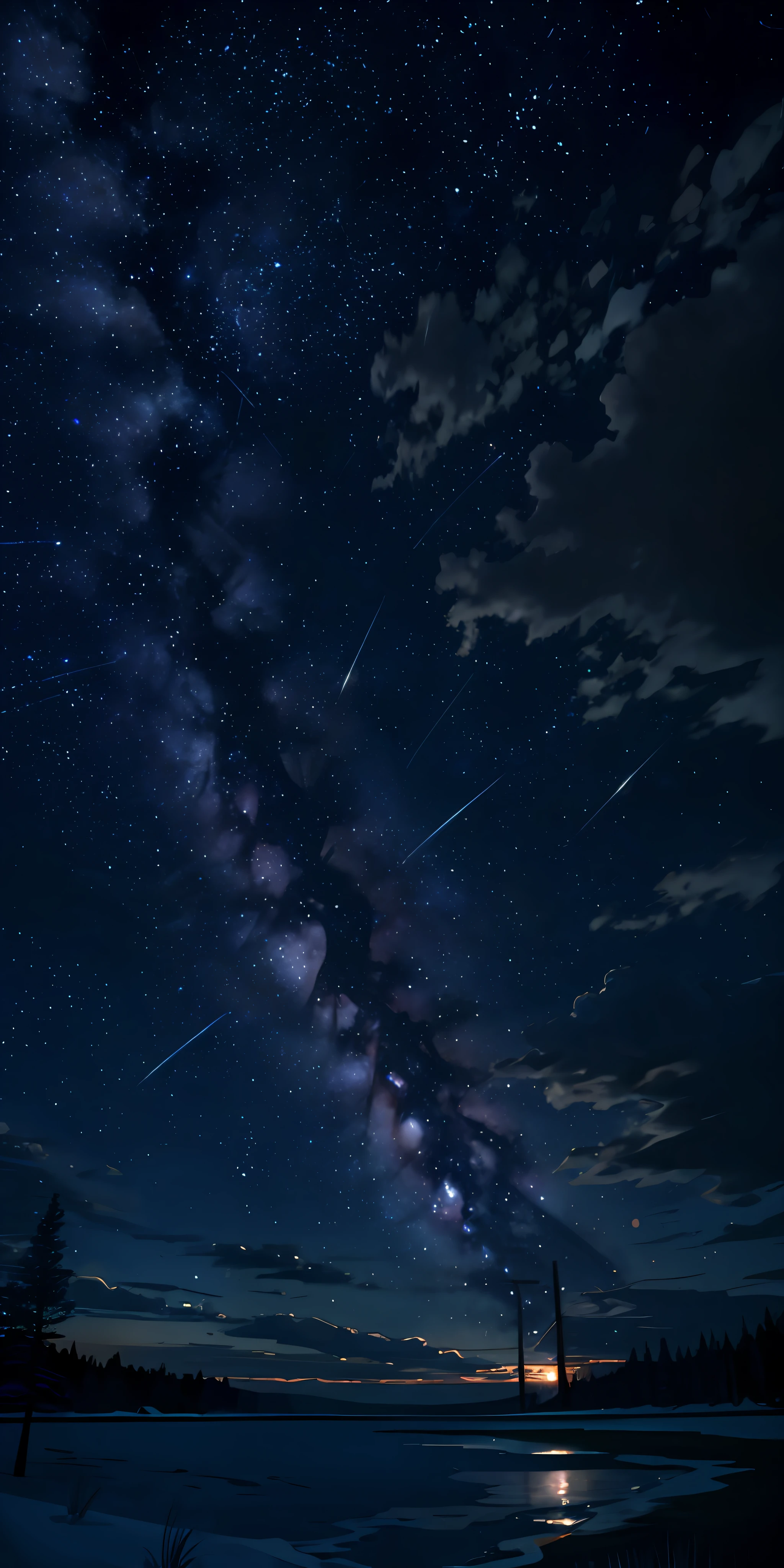 Dark sky with bright stars