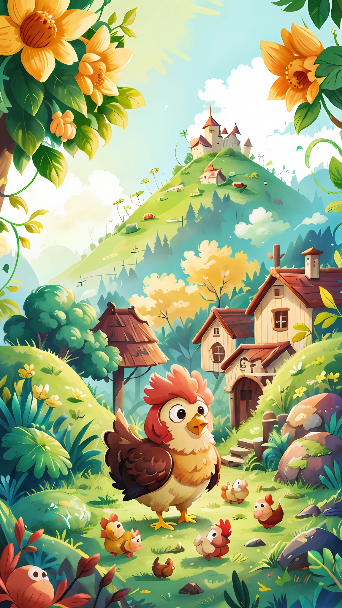 Beautiful view on a chicken farm