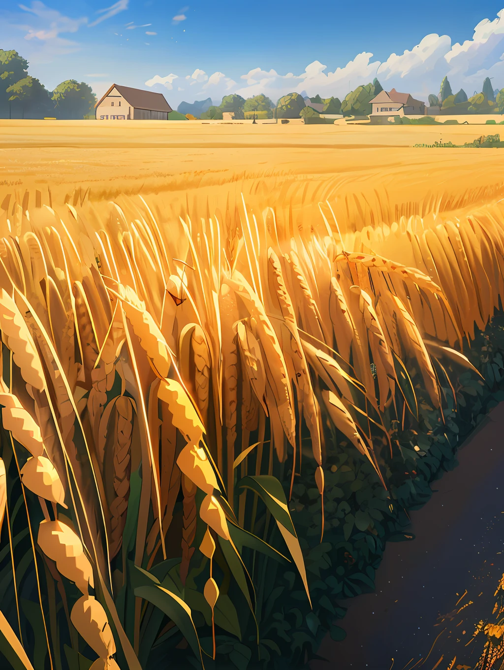 Masterpiece, best quality, (very detailed CG unified 8k wallpaper) (best quality), (best illustration), (best shade) nature harvest wheat , super detailed --v6