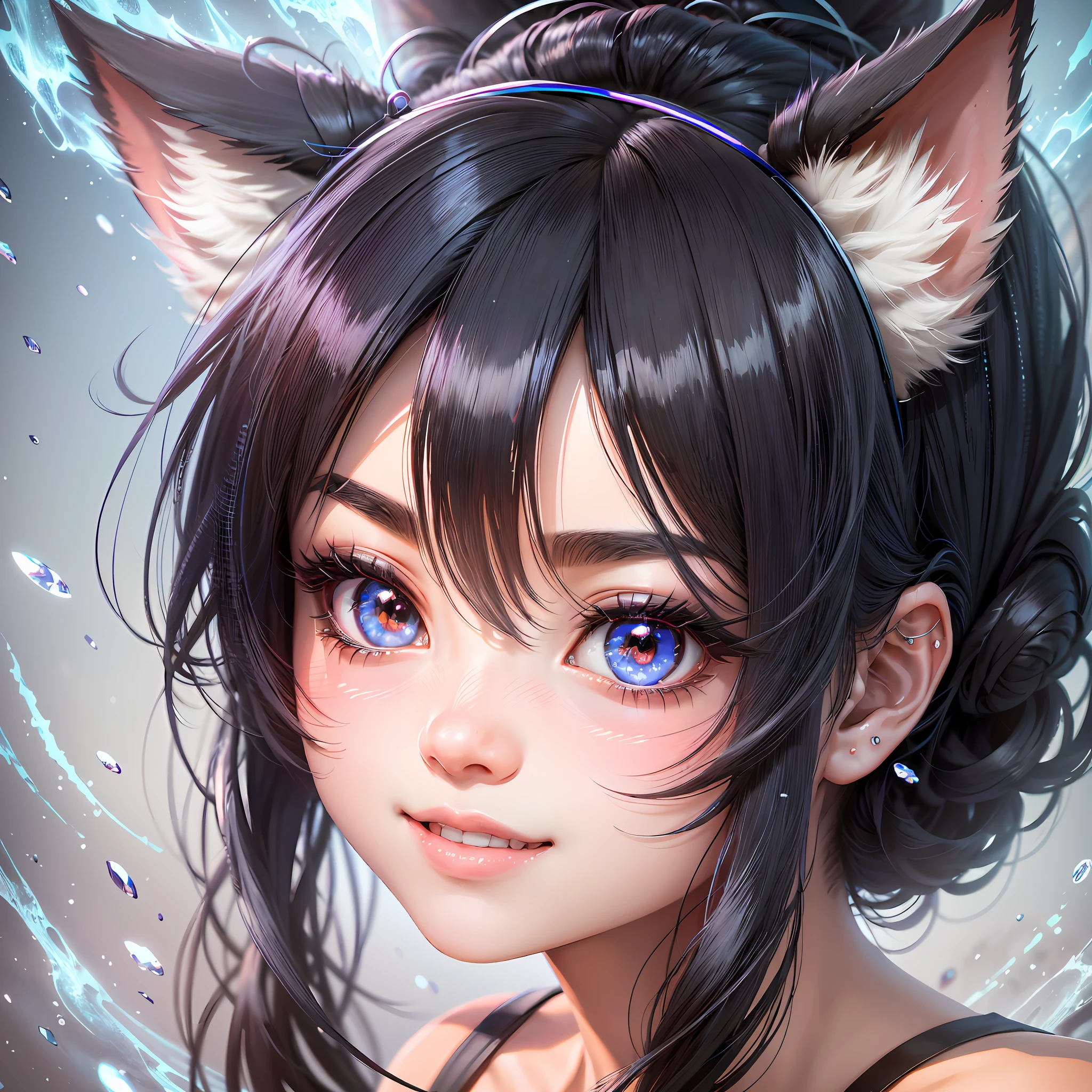 anime girl with cat ears and blue eyes with a black dress, portrait of ahri, ahri, artgerm on artstation pixiv, ig model | artgerm, detailed digital anime art, artgerm. anime illustration, extremely detailed artgerm, artgerm. high detail, artgerm portrait, artgerm detailed