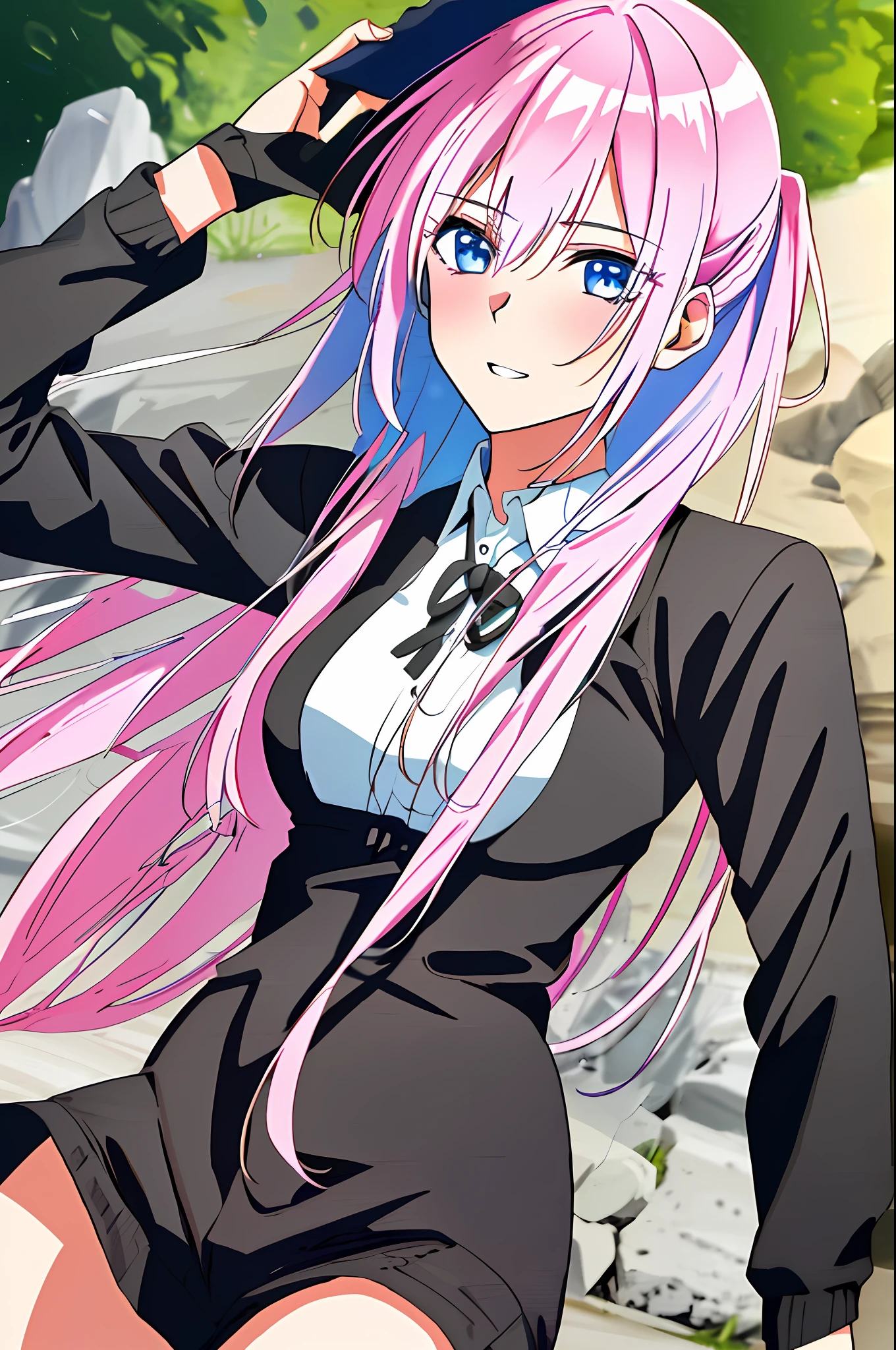 1girl, solo, shikimoriMicchon, highres, hdr, (((best quality, masterpiece))), realistic, ultra detailed illustration, extremely detailed face, cowboy shot