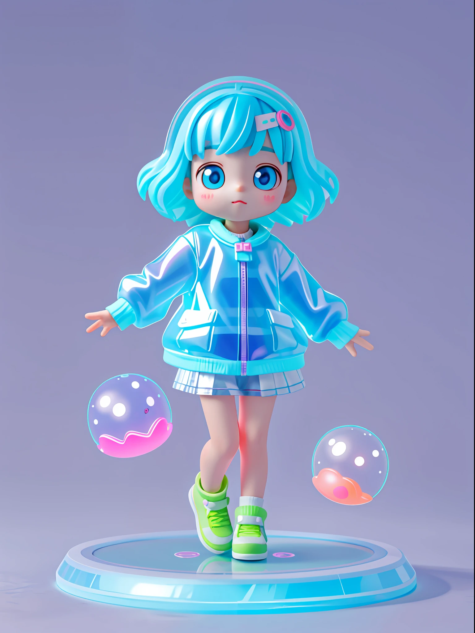 Super cute girl, fluorescent translucent holographic jacket, blind box, super cute kids IP by Bubble Mart