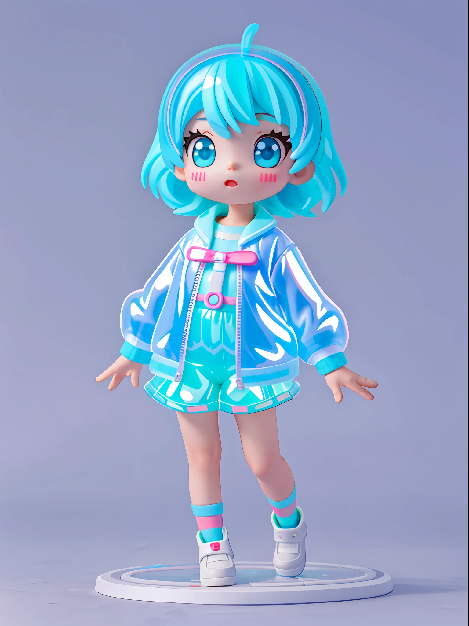 Super cute girl, fluorescent translucent holographic jacket, blind box, super cute kids IP by Bubble Mart