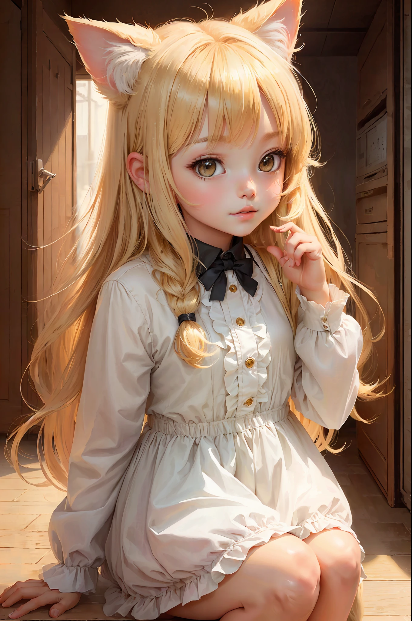 blonde hair girl,kitten ears,adorable digital painting, cute detailed digital art, very beautiful, cute young man, kwaai, cute anime, girl, attractive cat girl,, catgirl anime, cute detailed art, very beautiful