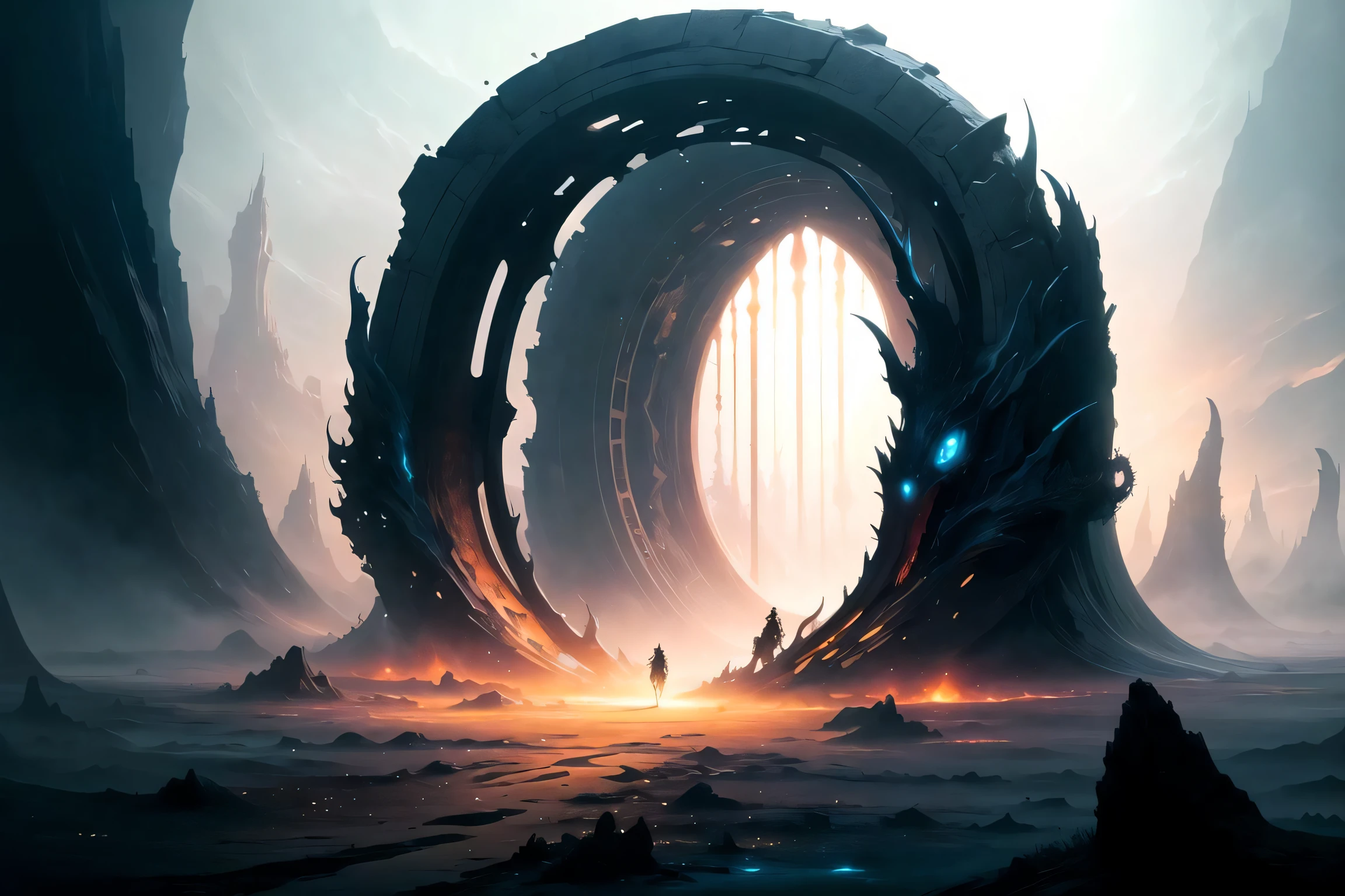 (masterpiece, best quality:1.2), illustration, 8k wallpaper, colorful,
(portal:1.1), (otherworldly creature:1.2), (magical energy:1.1), (floating debris:1.05), (dark and mysterious environment:1.05), (multiple arms:1.05), (glowing third eye:1.1), (bright light:1.05), (illumination:1.05), (fantasy:1.15), (surreal:1.1), (enigmatic:1.05), (intriguing:1.05), (ethereal:1.08), (mystical:1.1), (cosmic:1.05), (interdimensional:1.1), (unearthly:1.05), (spellbinding:1.1), (unforgettable:1.05),
(fantasy art:1.1), (digital art:1.05), (magical realism:1.08), (epic:1.1), (concept art:1.05), (highly detailed:1.1), (cinematic:1.05), (surrealism:1.05), (mystery:1.05), (astonishing:1.1), (by Andrey Surnov:1.05), (mind-bending:1.1), (fascinating:1.05), (unbelievable:1.05), (otherworldly landscapes:1.1), (breathtaking:1.05), (incredible:1.05), (portal opening:1.05)