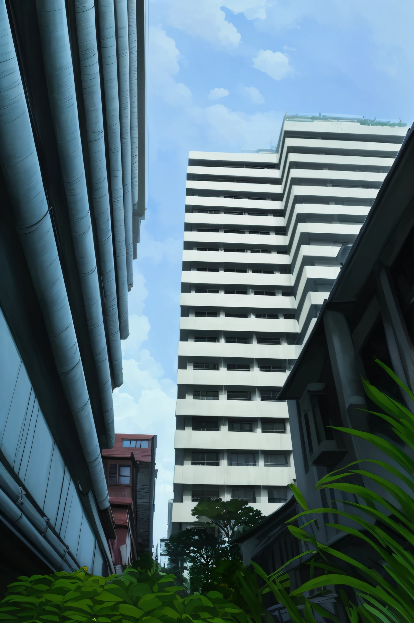 Tall buildings with clocks in each of them in the city, neat and dense buildings, stacked buildings, side tall buildings, modern buildings, high-rise buildings, high-rise buildings, multi-building buildings, high-rise buildings, buildings, complex buildings, white buildings, hard and strong buildings, arhitectural shooting, high-rise buildings in background, anime background art, relaxing concept art, anime scenery concept scenes, scenes with immense details, beautiful artwork illustrations, detailed scenes - width 672, studio ghibli environment, scenes in high detail, environment design illustrations, beautiful anime scenes, studio ghibli style, anime scenery, soft detailed drawings, environment drawings