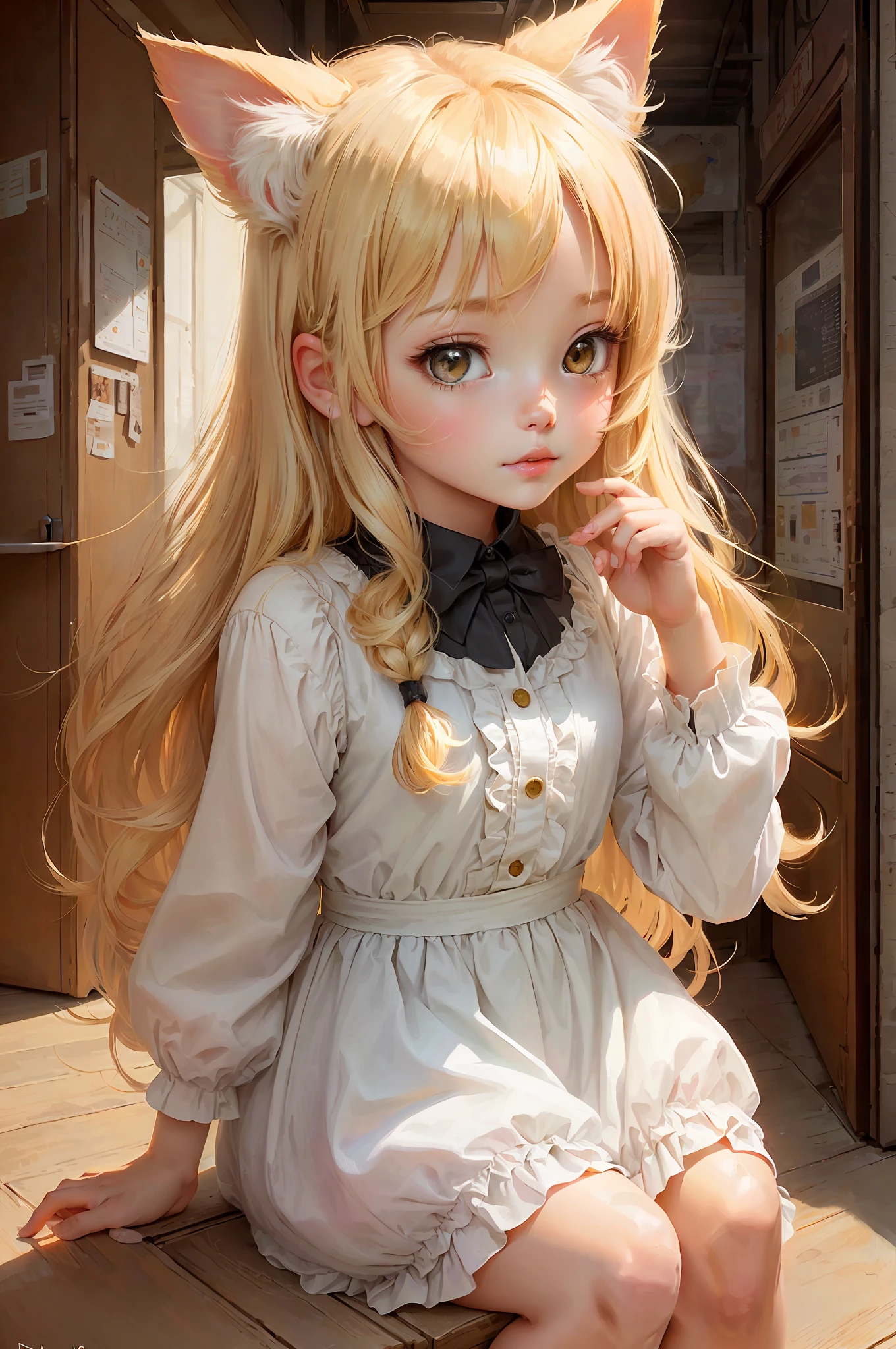 blonde hair girl,kitten ears,adorable digital painting, cute detailed digital art, very beautiful, cute young man, kwaai, cute anime, girl, attractive cat girl,, catgirl anime, cute detailed art, very beautiful