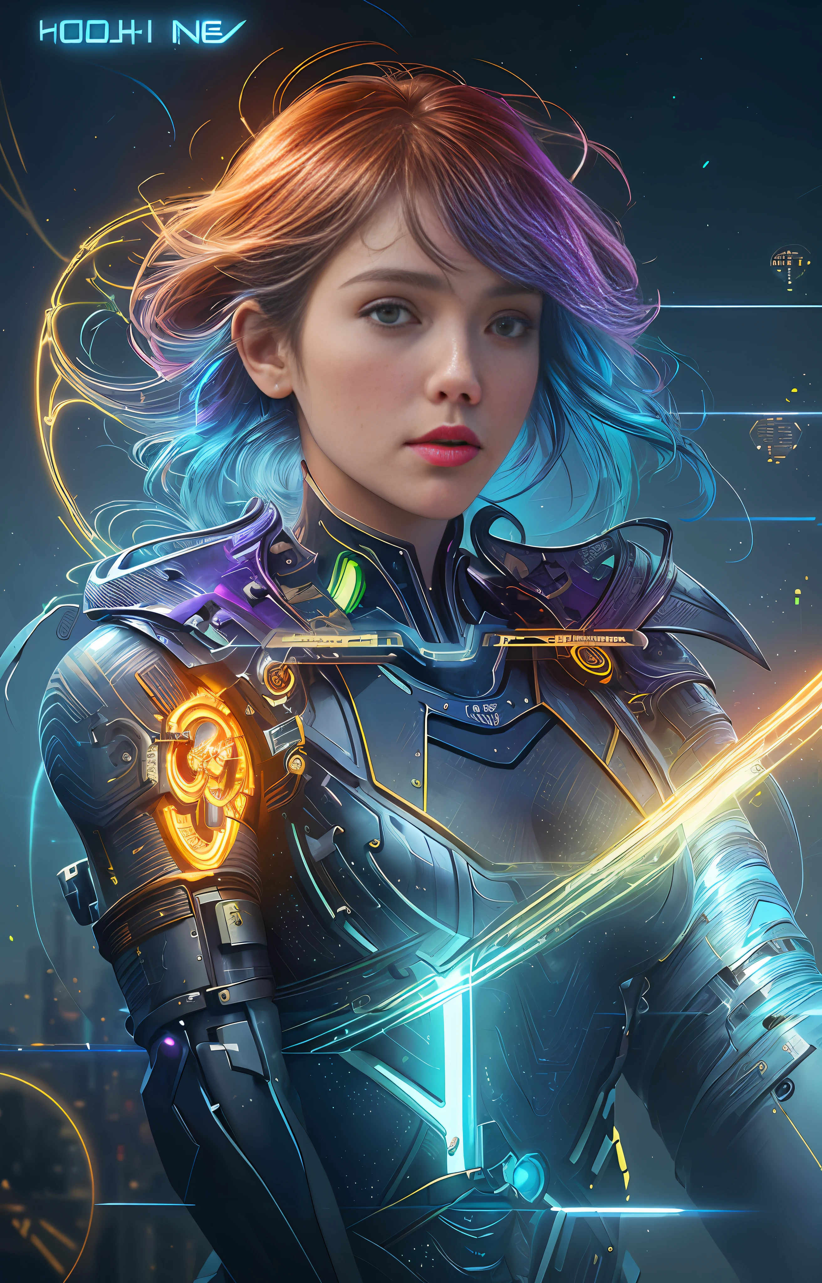 {sci-fi cyborg sexy girl of glass and golden wires} highly detailed, ultra-Detailed face, dynamic pose, cinematic sci-fi city background, intricate motifs, biomechanics, exposed circuitry wires, variations of gloss and matte metals, transparent glass coating, organic tracery, perfect composition, warm dreamy tones, digital painting, artstation, concept art, smooth, sharp focus, illustration, Carne Griffiths, pixar, Michael Garmash, Frank Frazetta, Victo ngai, Jean Baptiste Monge, mixed media, oil painting, scratch art, intricate bold design, bright colors (( art by:: Felipe Pantone, Dongi Lee, Maria Esmar, Okuda )), shiny aura