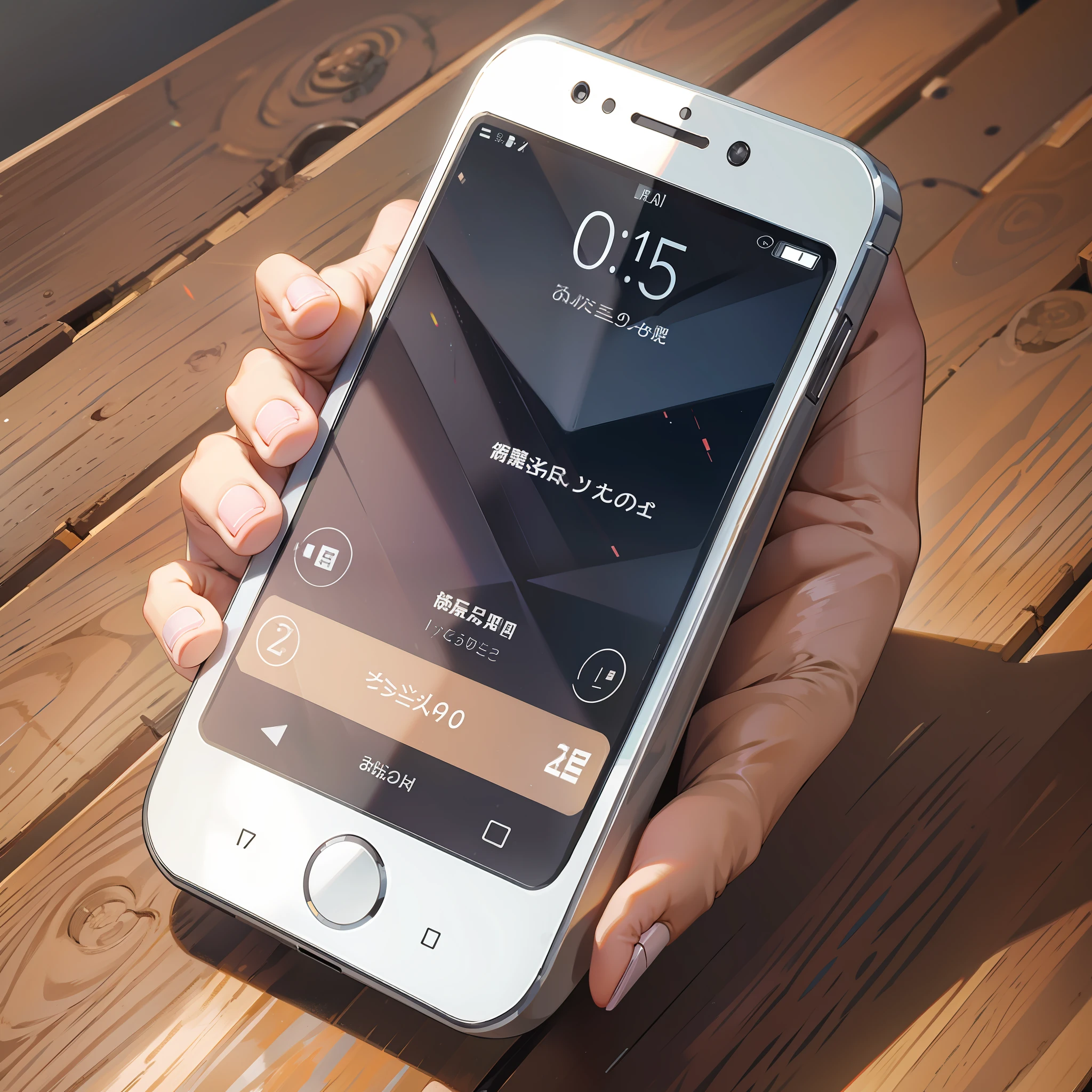 Mobile phone on table, showing incoming calls, close-up
