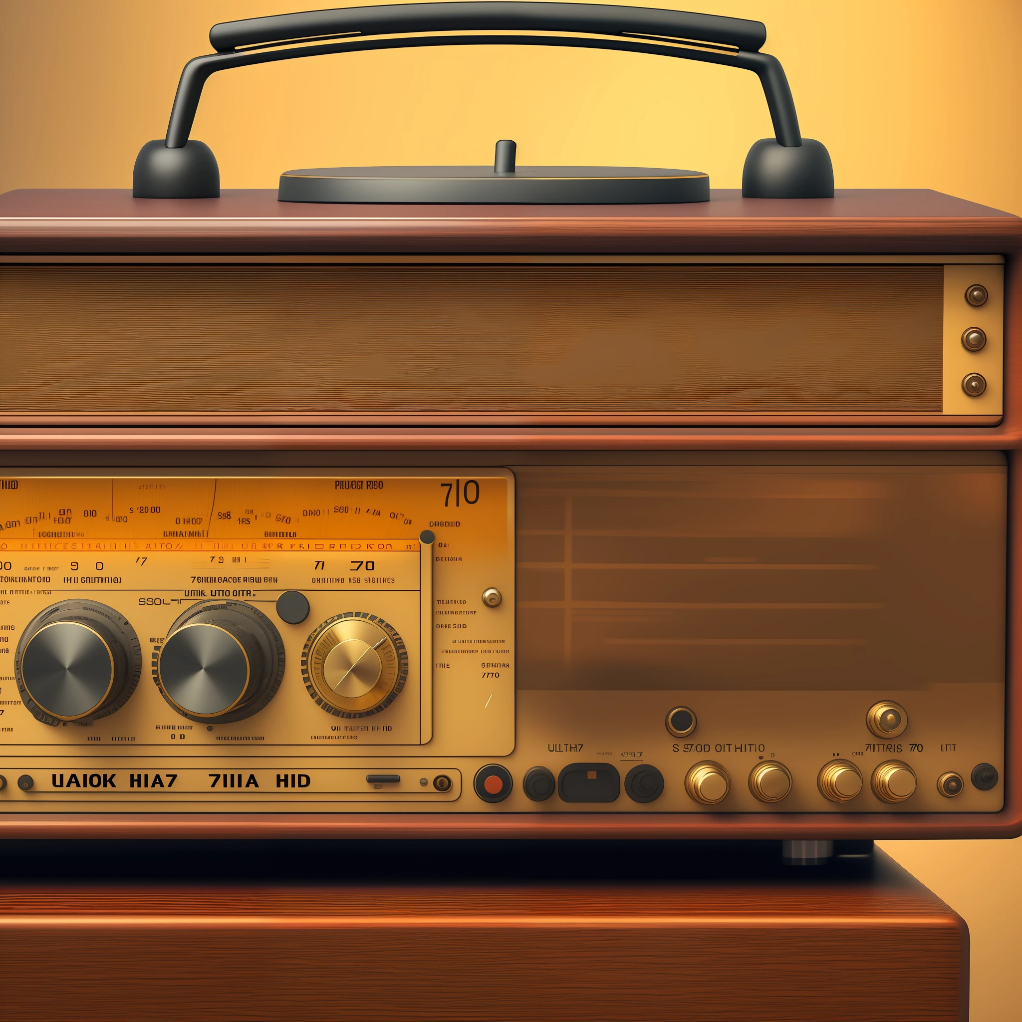 Radio old 70's, ultra HD, 10k, realistic --auto --s2