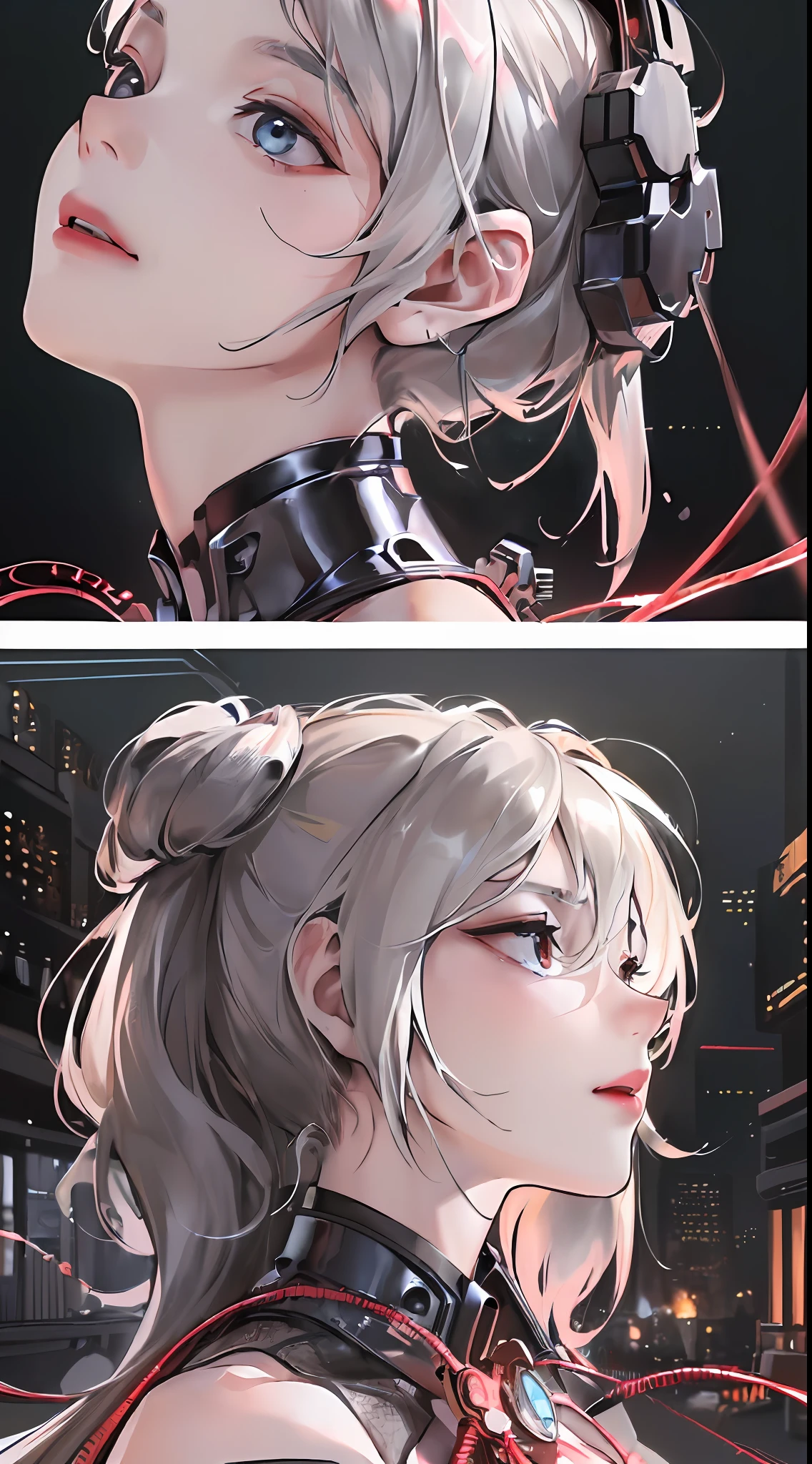 (((masterpiece))), (((best quality))), ((ultra-detailed)), (highly detailed CG illustration), ((an extremely delicate and beautiful)),(from side),cinematic light,((1mechanical girl)),solo,full body,(machine made joints:1.2),((machanical limbs)),(blood vessels connected to tubes),(mechanical vertebra attaching to back),((mechanical cervial attaching to neck)),(sitting),expressionless,(wires and cables attaching to neck:1.2),(wires and cables on head:1.2)(character focus),science fiction,extreme detailed,colorful,highest detailed