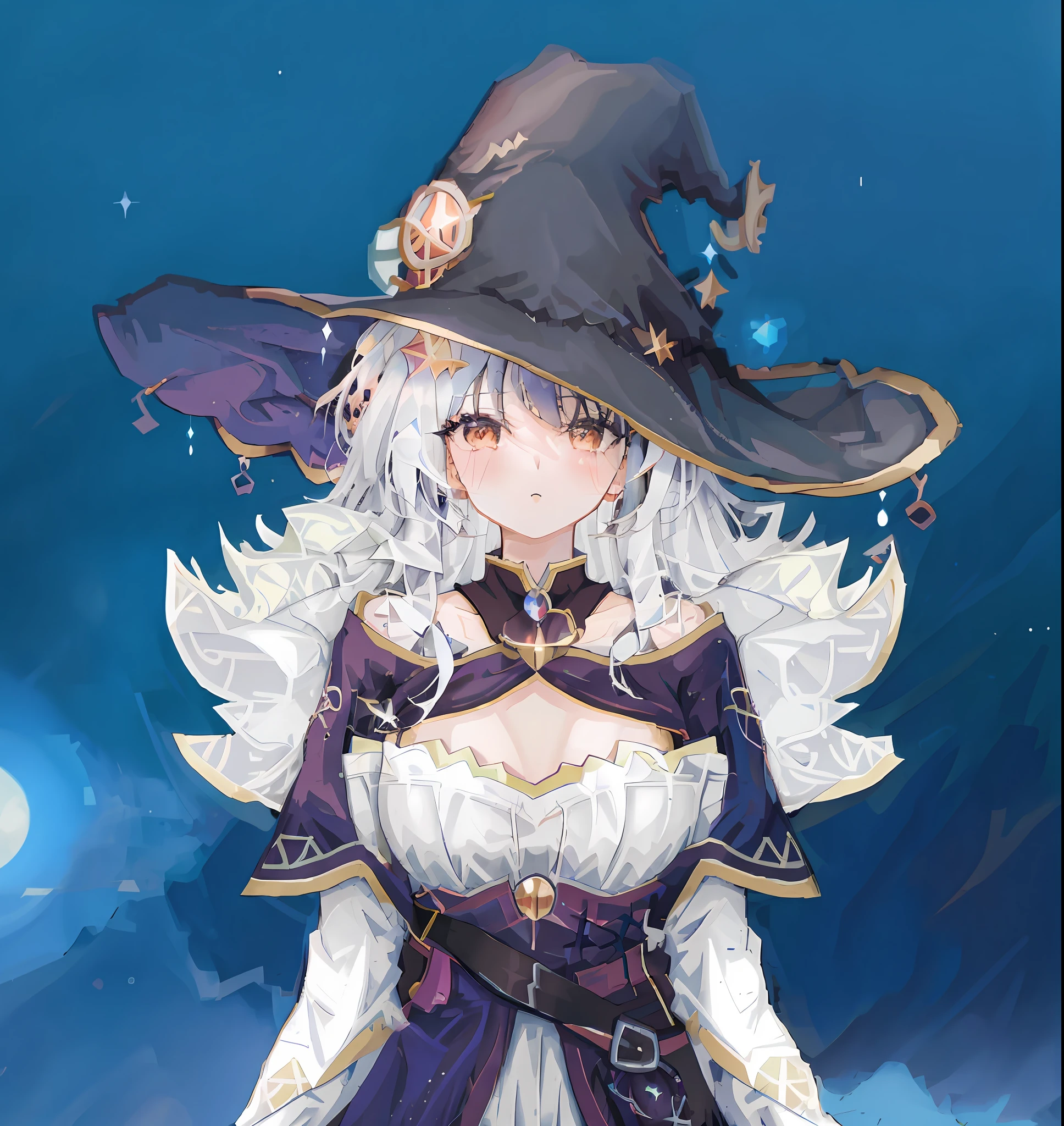 anime - style image of a woman dressed in a witch costume, beautiful celestial mage, astral witch clothes, sky witch, portrait of a female mage, pretty sorceress, beautiful wizard, a beautiful sorceress, closeup portrait of an mage, portrait of a sorceress, a beautiful female wizard, beautiful sorceress, portrait of a mage, sorceress