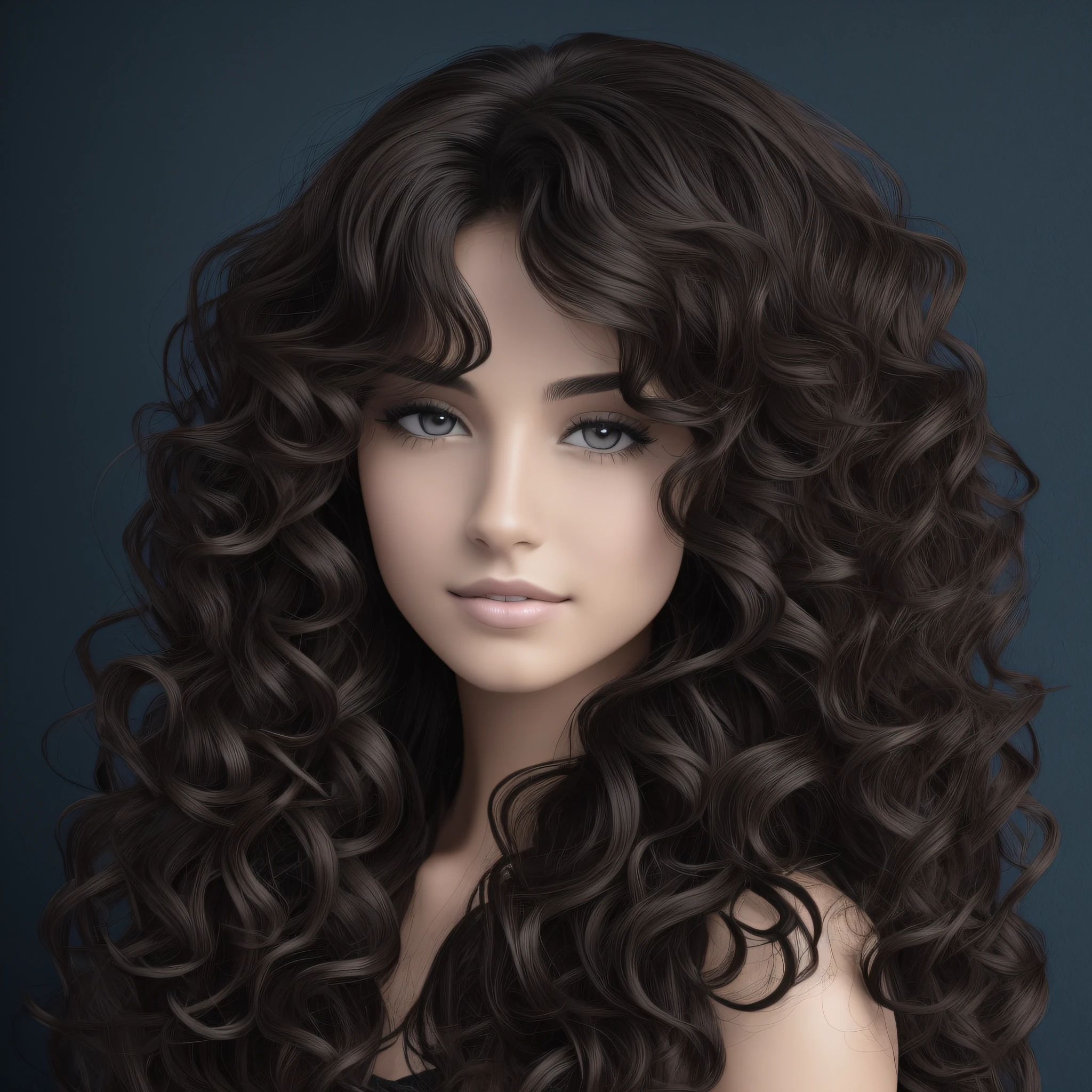 dark brown curly female hair, dark curly royal hair, wavy brown female hair --auto --s2
