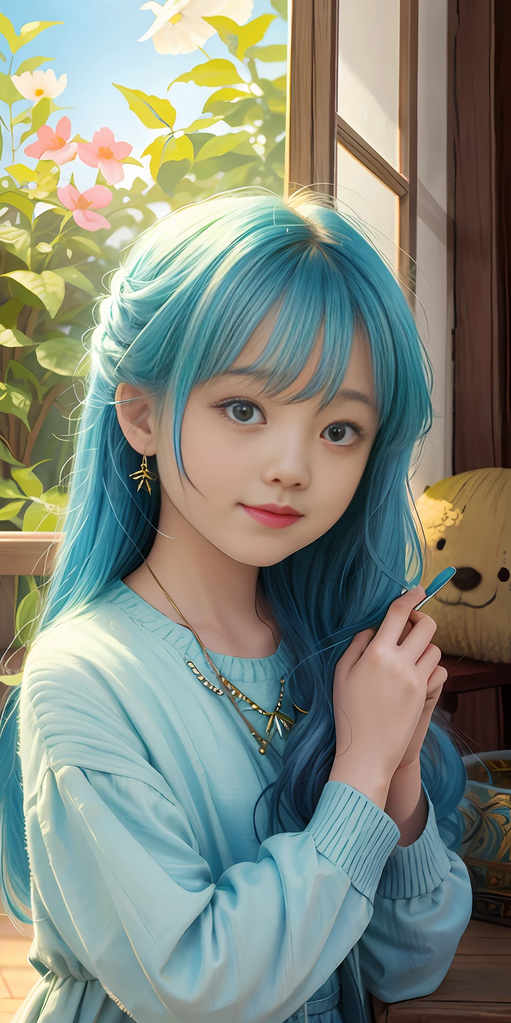 An illustration of a chibi from Sky: Children of Light resembling the style of artist John Howe, featuring vibrant colors and whimsical details, evoking a sense of wonder and magic. The color temperature is warm, enhancing the cozy atmosphere, while the chibi wears a joyful expression. Soft lighting accentuates the character's charm and innocence. --v 5 --stylize 1000
