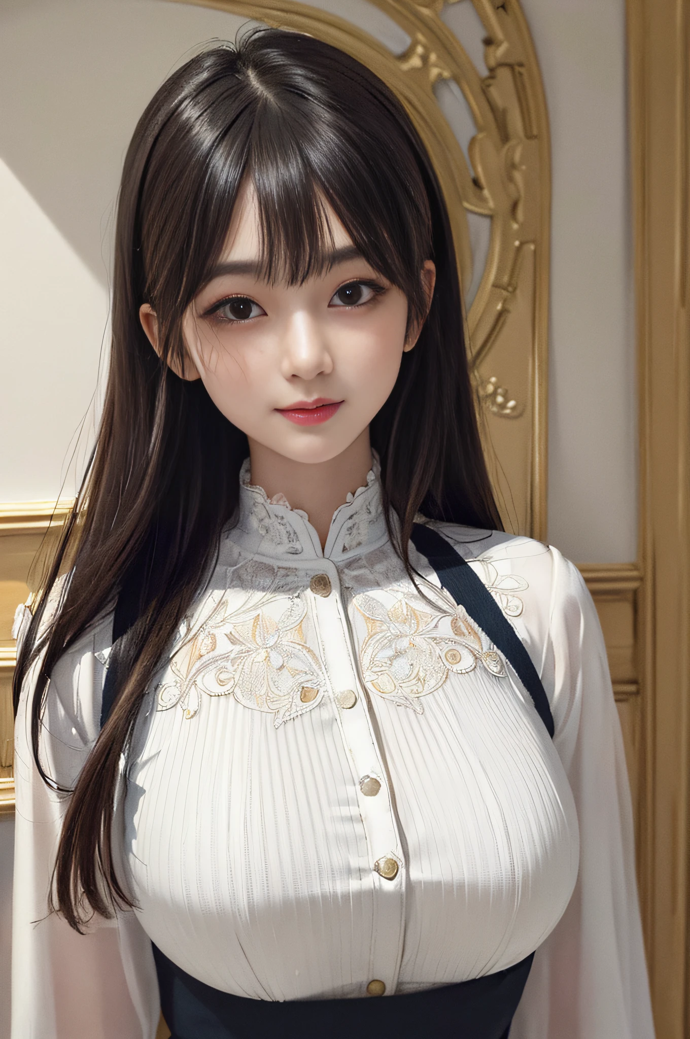(masterpiece, best quality:1.2), (ultra detailed), (illustration), (distinct_image), (intricate_details), (delicate illustration), wide shot, dynamic light, school uniform, (upper body:1.5), 😄