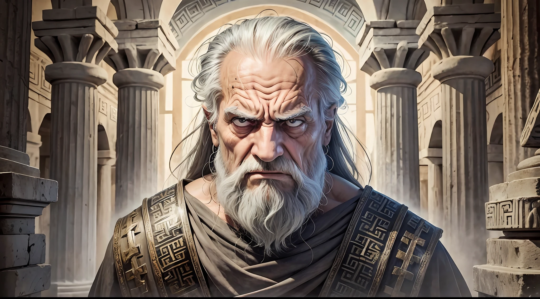 Face of God Old Greek angry and hateful --auto --s2