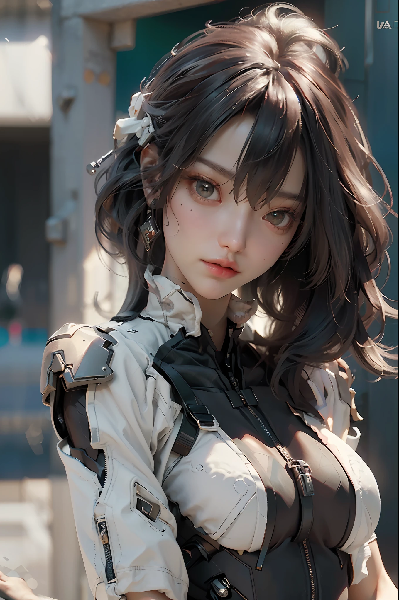 ((Best Quality)), ((Masterpiece)), (Detail: 1.4), 3D, (Square)), Perfect Face, ((Face Close-up)), Perfect Fingers, Perfect Figure, A Beautiful Cyberpunk Female Image Facing Up, (Standing), (Small Breast: 1.3), (Tight Clothing), HDR (High Dynamic Range), Ray Tracing, NVIDIA RTX, Super-Resolution, Unreal 5, Subsurface Scattering, PBR Textures , Post-processing, Anisotropic filtering, Depth of field, Maximum sharpness and sharpness, Multi-layer textures, Albedo and highlight mapping, Surface shading, Accurate simulation of light-material interactions, Perfect Proportions, Octane Render, Bicolor Light, Large Aperture, Low ISO, White Balance, Rule of Thirds, 8K RAW,