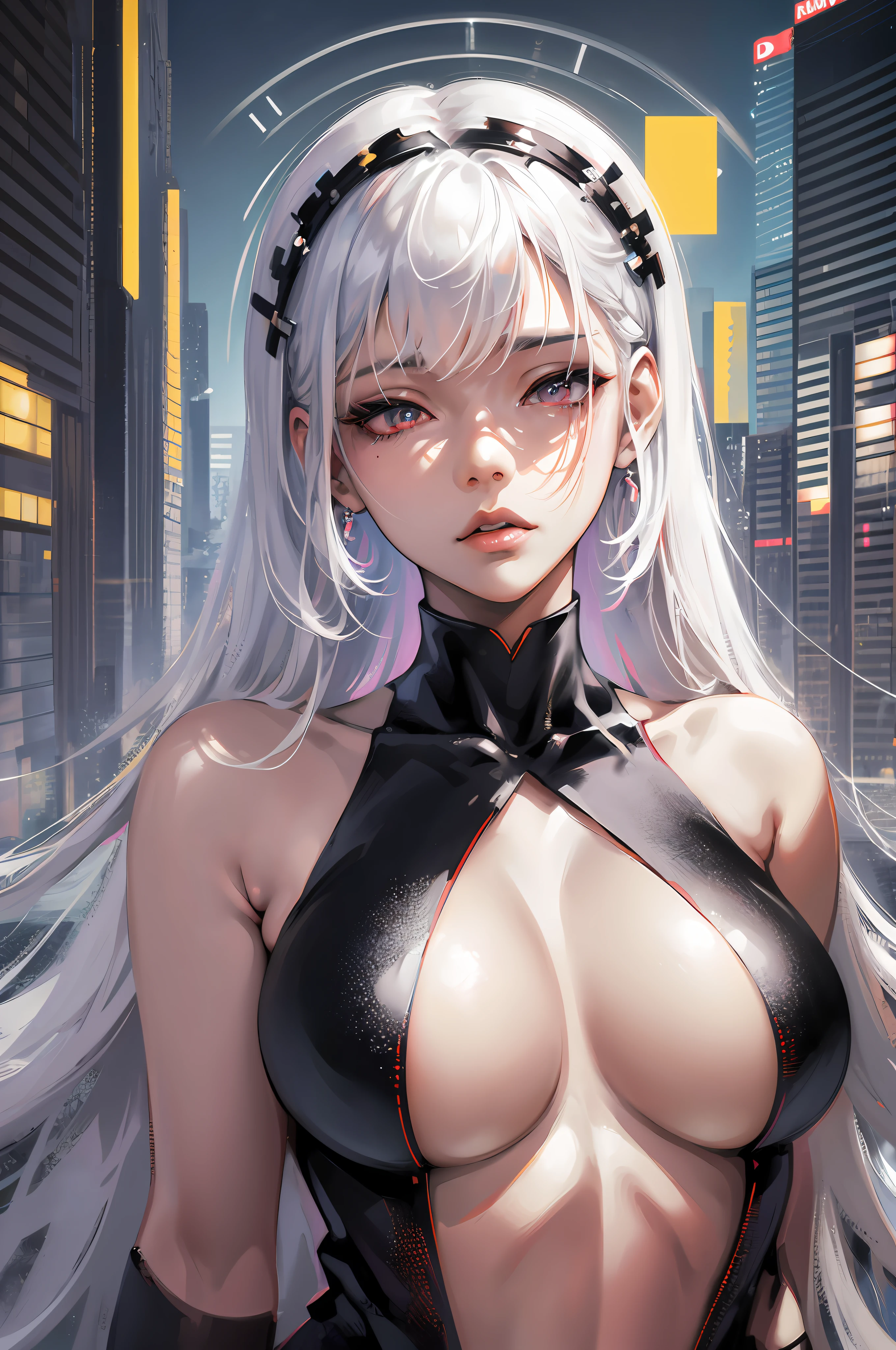anime girl with white hair and black clothes posing ?????, extremely detailed artgerm, detailed digital anime art, artgerm on artstation pixiv, guweiz on pixiv artstation, guweiz on artstation pixiv, fanart best artstation, :: rossdraws, trending on artstation pixiv, rossdraws 2. 5