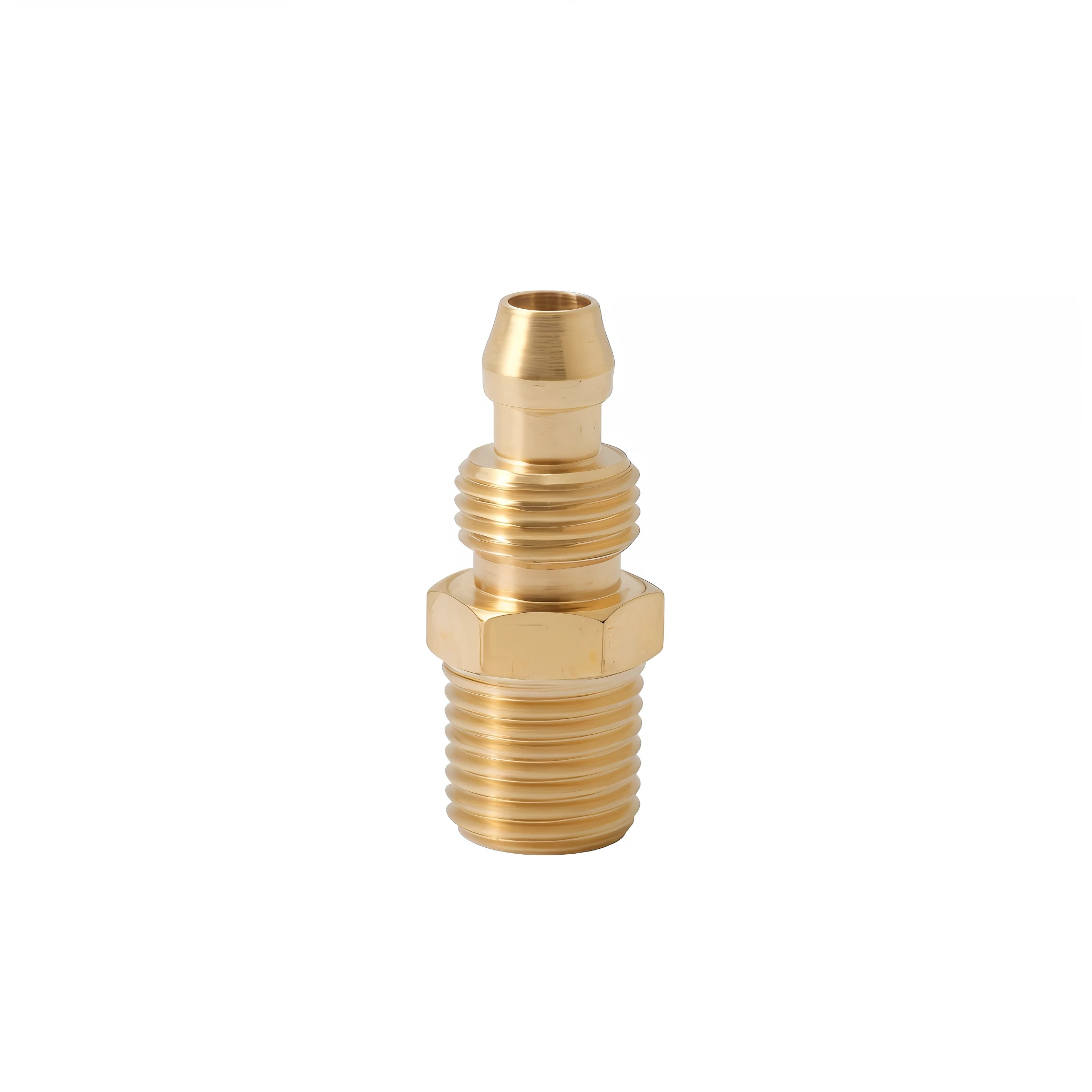 a close up of a brass colored metal pipe on a white background, brass plated, 35 mm product photo”, listing image, brass, high resolution product photo, detailed product photo, high quality product photo, product photo, multi-part, high detail product photo, miniature product photo, bryan sola, cascadia, close-up product photo, trending ,, screw