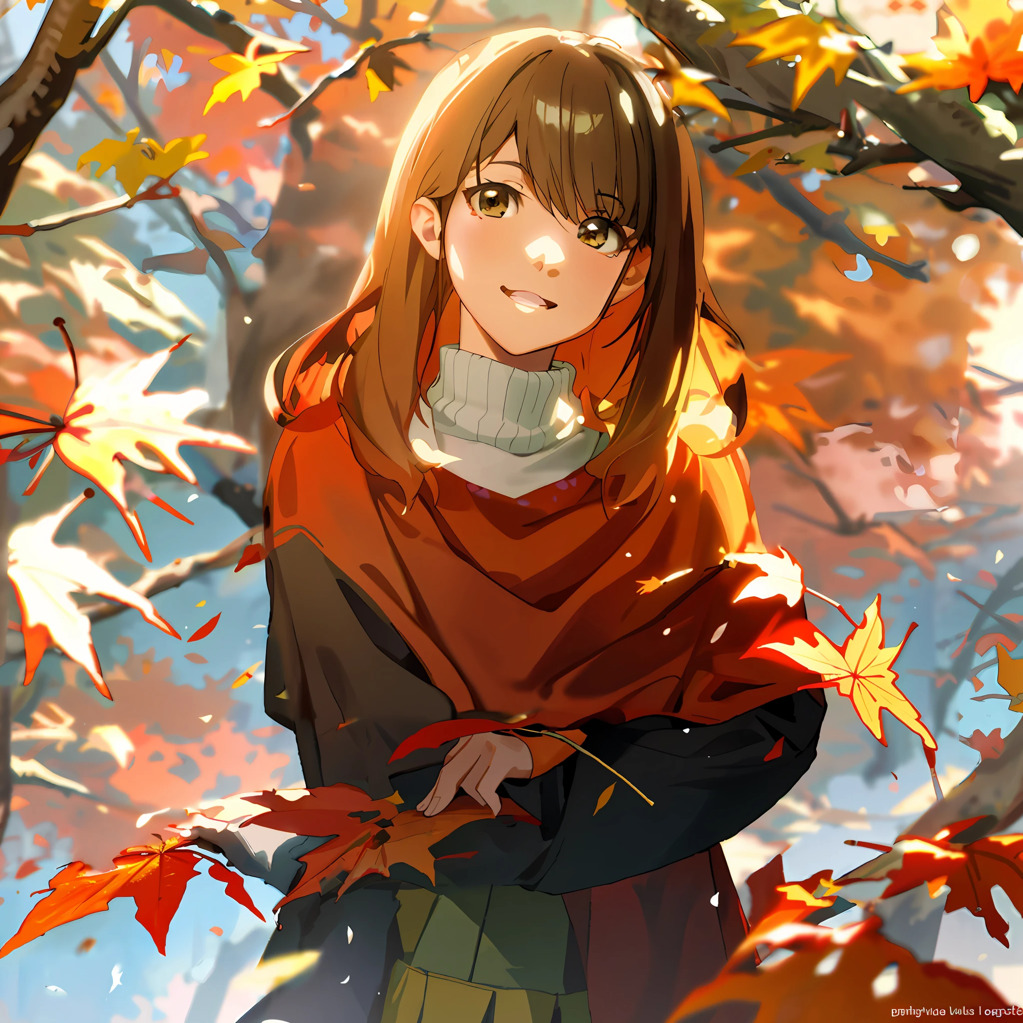 Golden autumn leaves