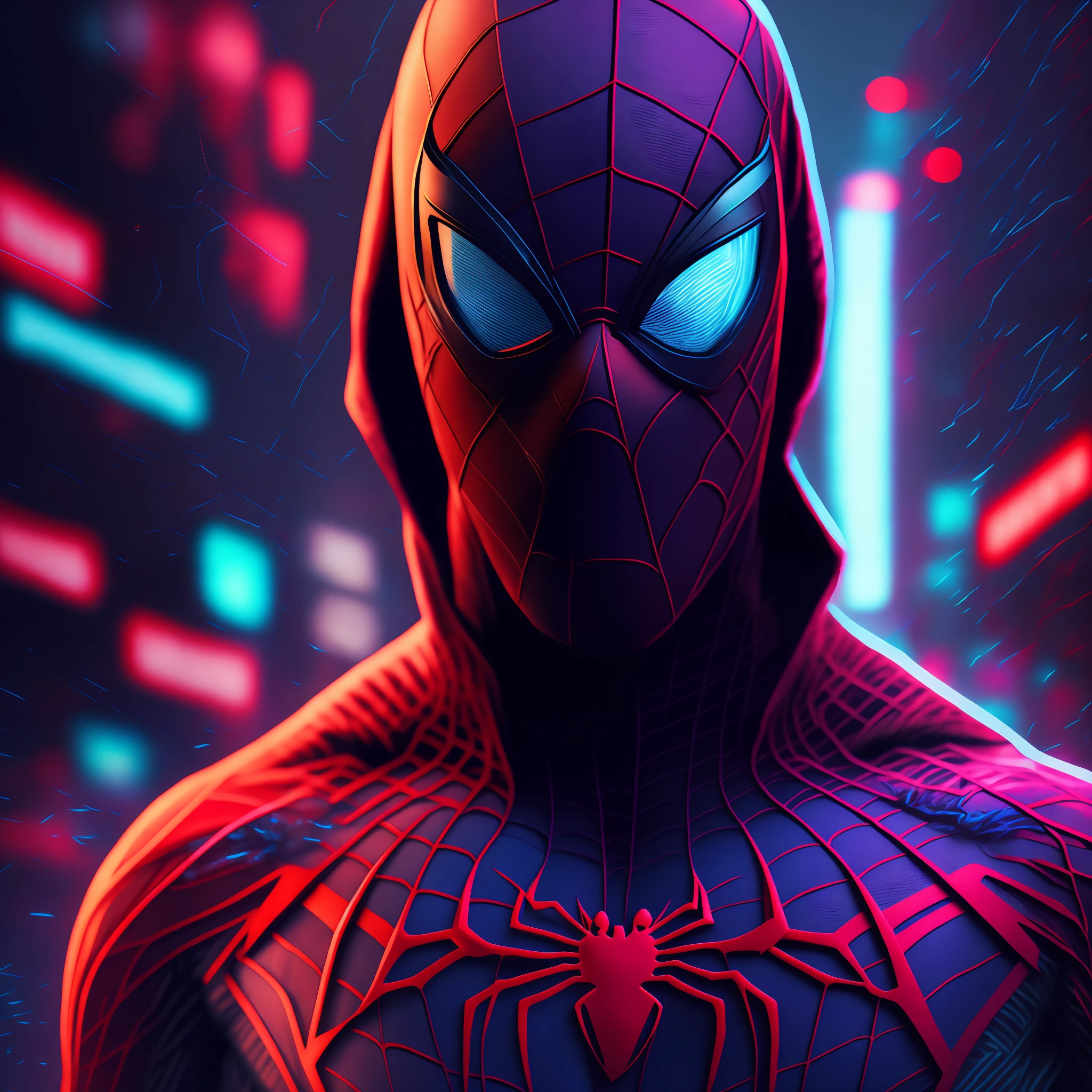 Spider man,Cyberpunk,8k.