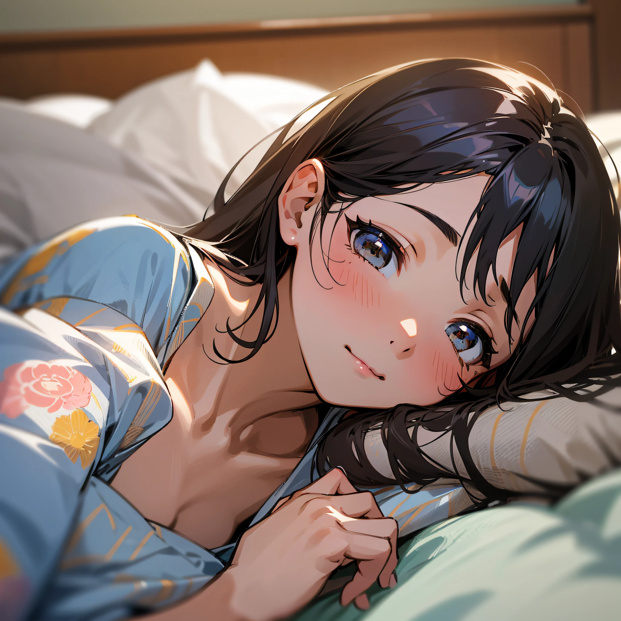 Yui Asakura, close-up portrait of woman lying on bed in bra, Japan model, young gravure idol, cute gravure idol, realistic gravure idol, sophisticated gravure idol, beautiful asian girl, --auto --s2