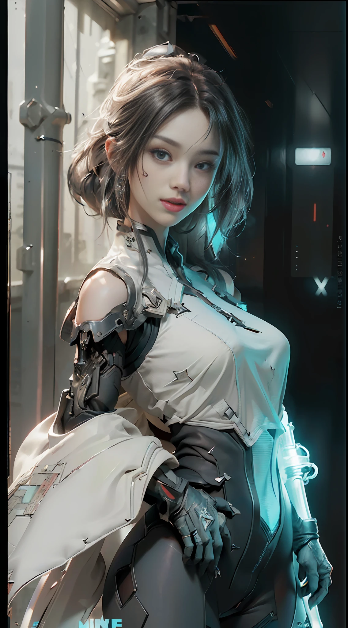 (Best Quality), ((Masterpiece), (Detail: 1.4), 3D, A Beautiful Cyberpunk Woman, HDR (High Dynamic Range), Ray Tracing, NVIDIA RTX, Super-Resolution, Unreal 5, Subsurface Scattering, PBR Textures, Post-Processing, Anisotropic Filtering, Depth of Field, Maximum Sharpness and Clarity, Multi-layer Textures, Albedo and Highlight Maps, Surface Shading, Accurate simulation of light-material interactions, perfect proportions, Octane Render, two-color light, large aperture, low ISO, white balance, rule of thirds, 8K RAW, combat stance, dynamics