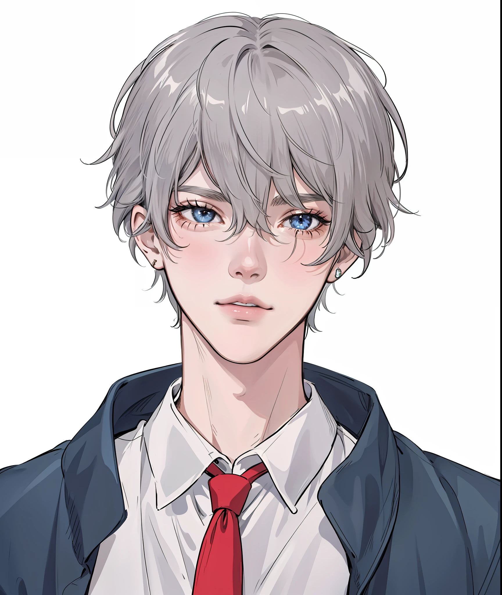 boy, avatar, front, front face, natural light, global light, front view, fashion, pattern, fashion, trendy brand, vest, cool, necklace, hip hop, buttons, pattern, logo, pleats, sophisticated, sequins, sparkle, generate more details, shiny, modern, anime style, anime, modern, futuristic, first-person perspective, panorama, concept art, uhd, masterpiece, ccurate, super detail, high detail, high quality, best quality, high resolution, no background, white background