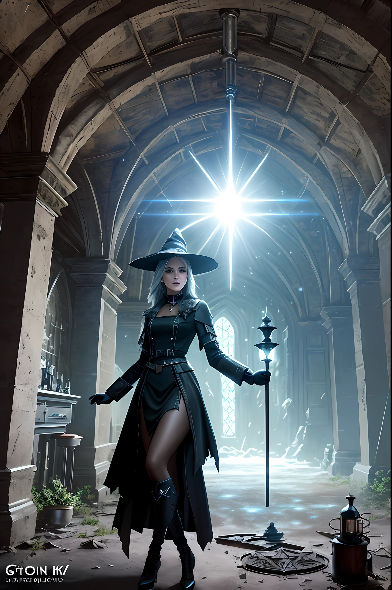 by Greg Rutkowski, modelshoot style, (extremely detailed CG unity 8k wallpaper), an evil beautiful witch is doing chemical experiments in an old abandoned medieval hut with black magic and a lot of alchemical test tubes, dark fantasy style, masterpiece, highest quality, lens flare, shade, bloom, [[chromatic aberration]],  digital painting ,ultra-detailed ,  sharp focus, vivid colors