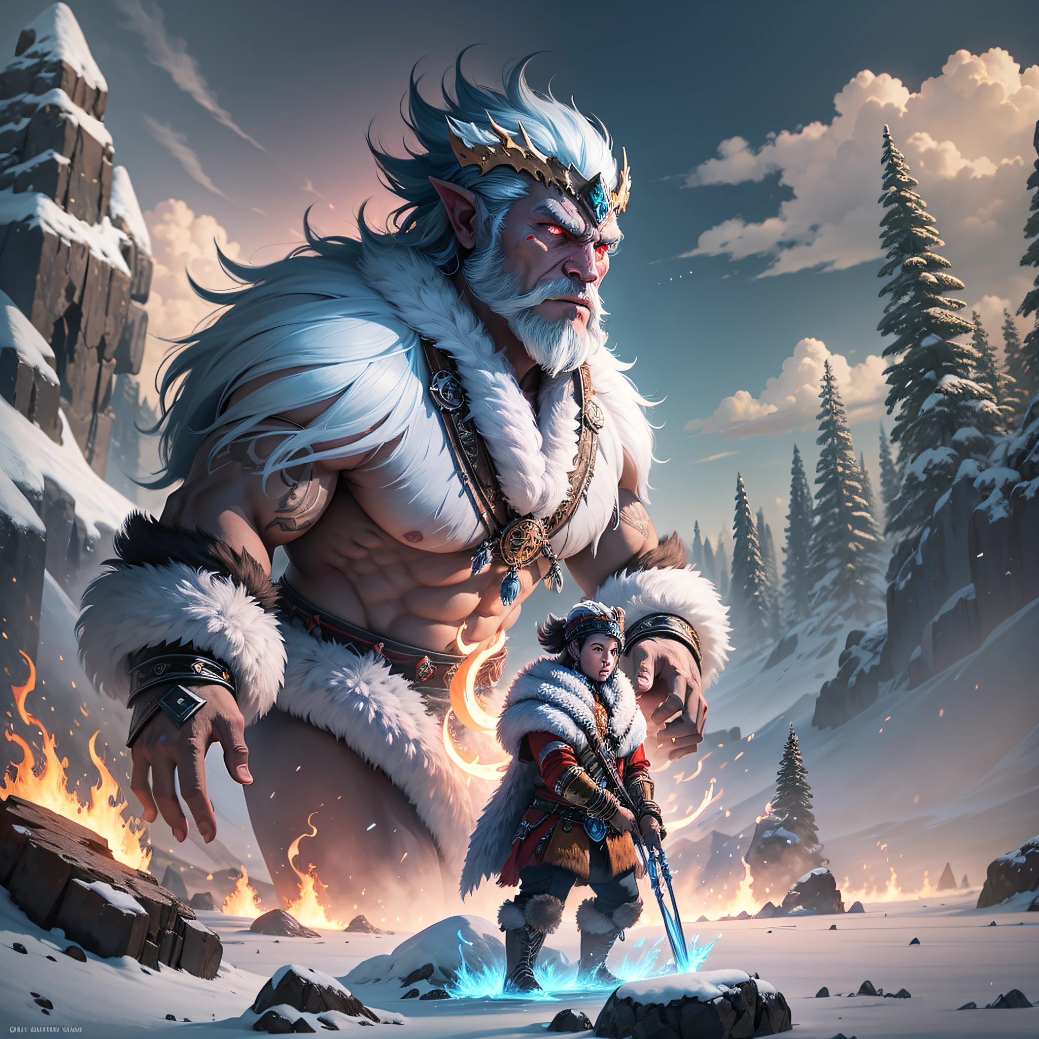 tribes of ice giants and fire giants in the tundra hunting --auto --s2