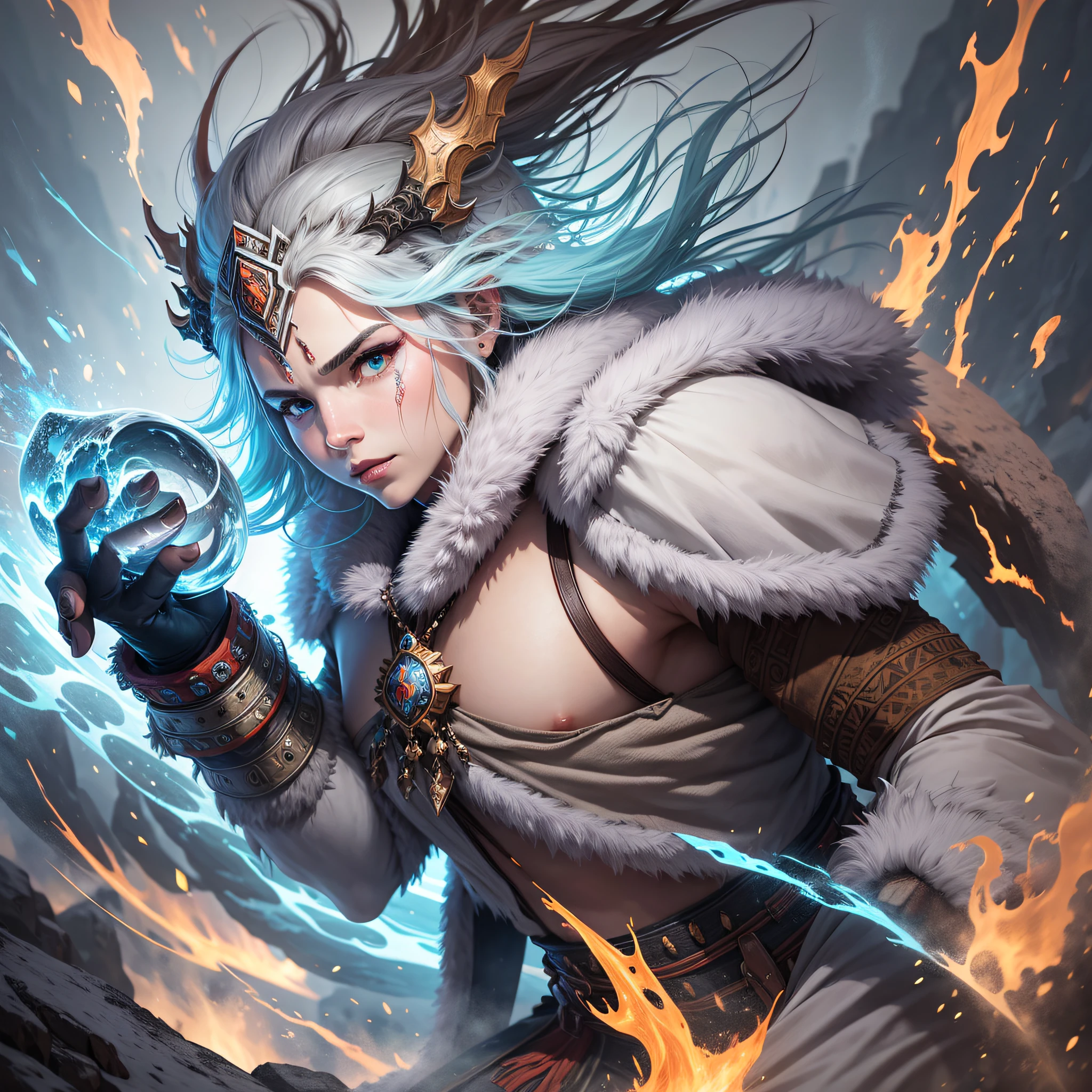 tribes of ice giants and fire giants in the tundra hunting --auto --s2
